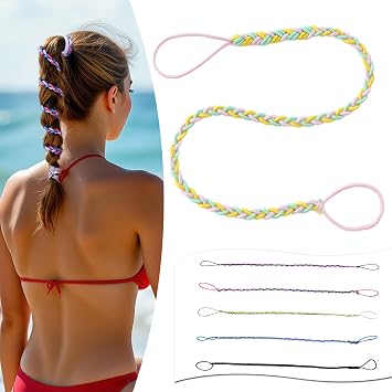Hair Ties for Women Pony Tails Elastic Hair Tie for Gym Braidedb Spiral Hairs Ties for Swimming Sports