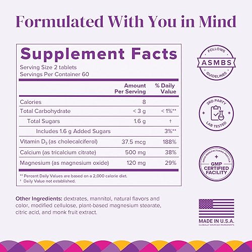 Miniatura 2 de BariMelts Citrato de calcio, vitaminas bariátricas disolubles, sabor natural a baya, tabletas disolubles sin organismos genéticamente modificados,