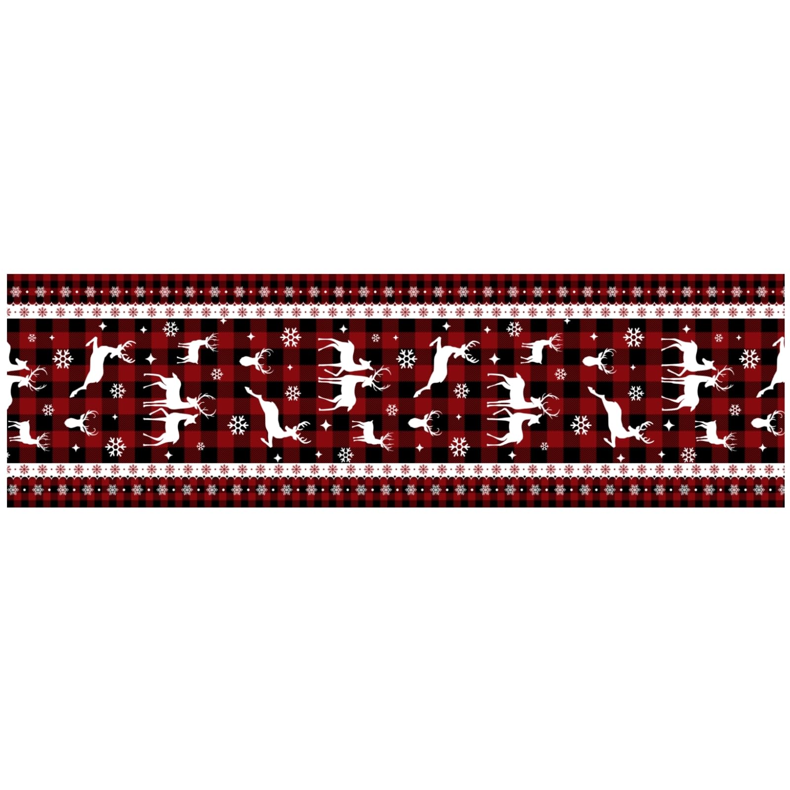 Lslandmood Christmas Table Runner Long Coffee Table Runner Xmas Red Tartan Table Runners Linen for Party Round Table Cover 40x180cm - Image 4