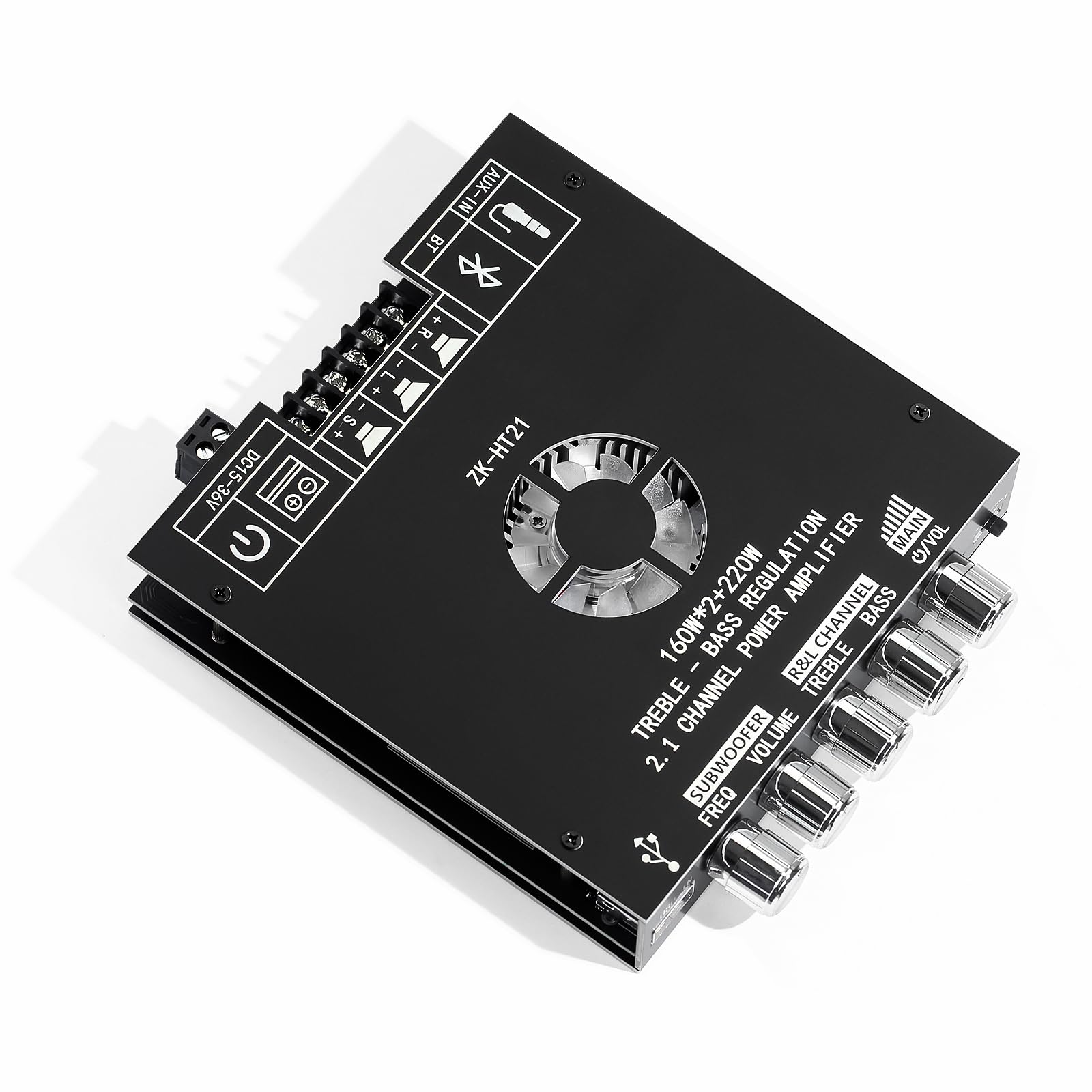 ZK-HT21 Bluetooth Amplifier Board 2.1 Channel Subwoofer 160W+160W+220W Bluetooth 5.0 Amplifier with Treble and Bass Control for DIY Speakers-image-42