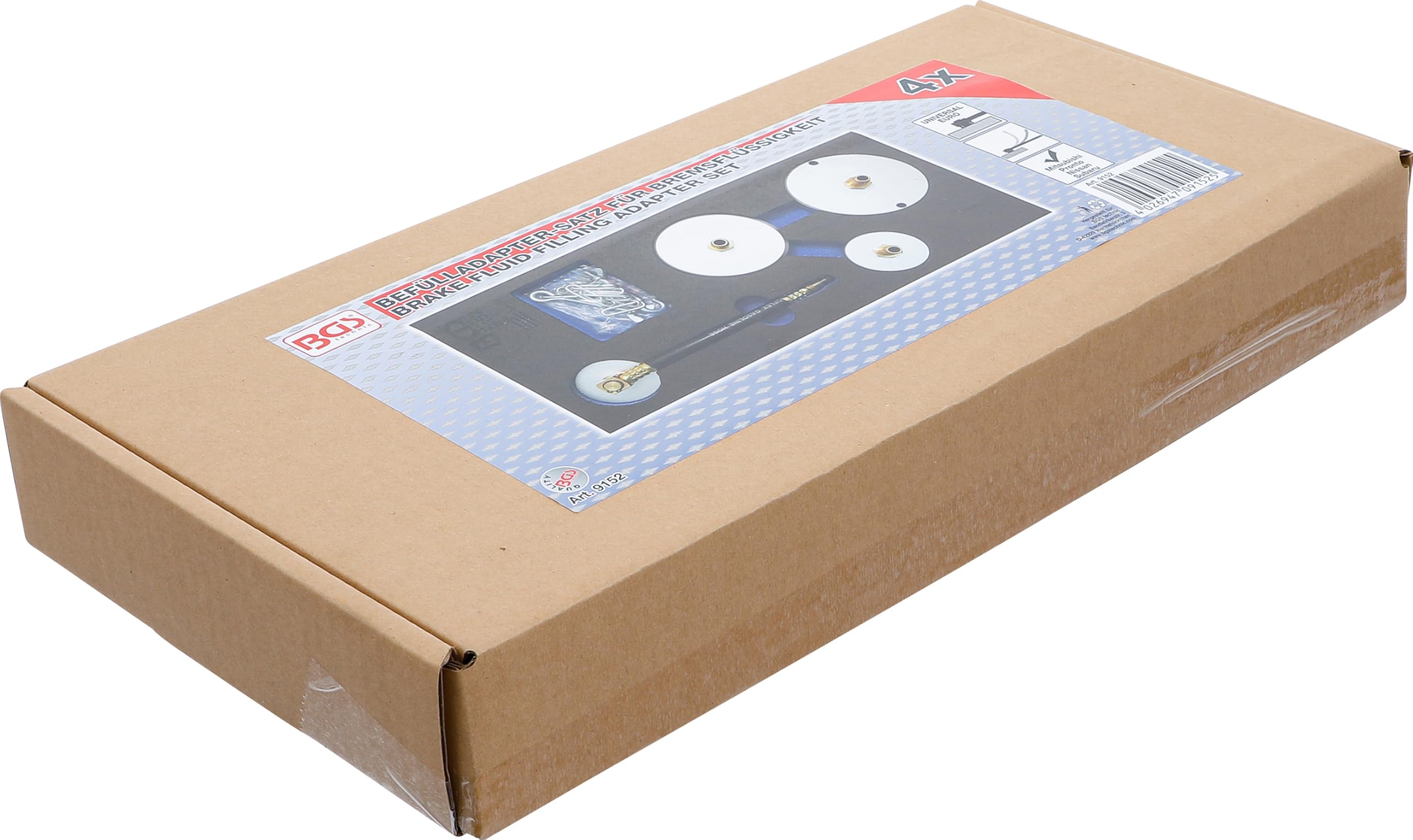 BGS 9152 | Bandeja para carro 1/3: Juego de adaptadores para purgador de frenos neumático | 4 piezas