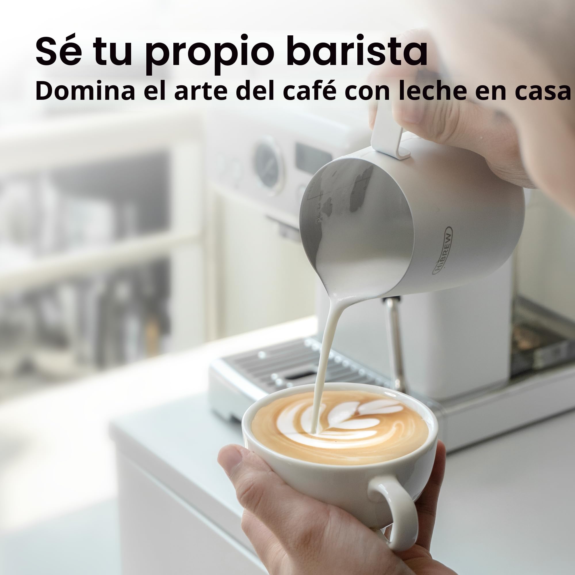 HIBREW H10Plus - Máquina de Café Espresso Programable, Portafiltro de 58 mm en Acero Inoxidable, Temperatura y Volumen de Taza Ajustables a Voluntad, con Pantalla Inteligente y Manómetro