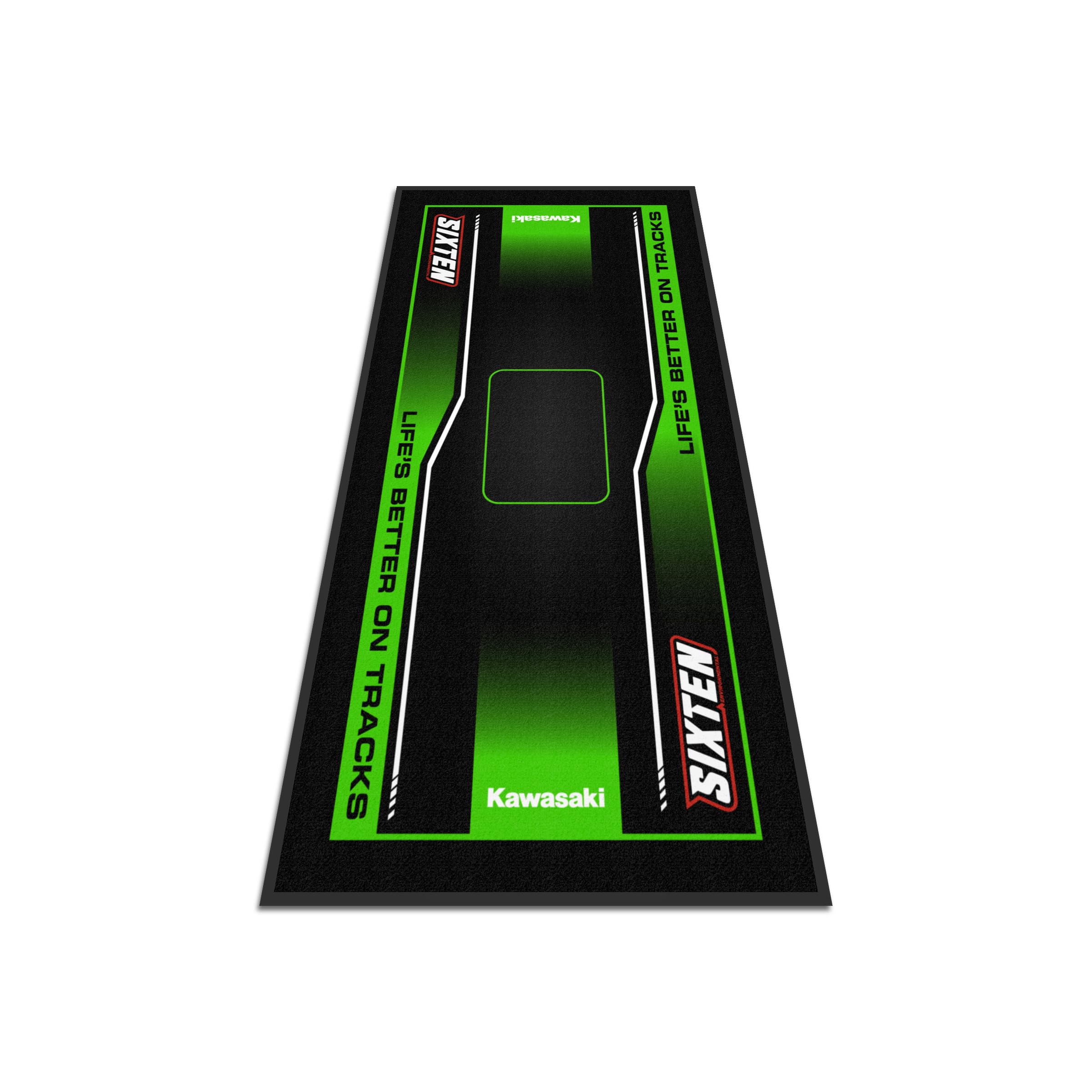 Tapis Moto Vert Marker 95x200 - Tapis Environnemental Moto - pour Les Paddocks et Le Garage - Lavable et Ecologique - Idéal Cadeau Moto