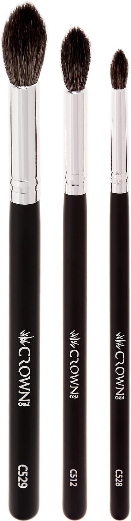 Crown PRO - Eyeshadow Blending Trio - Lid, Crease, and Detail Brushes