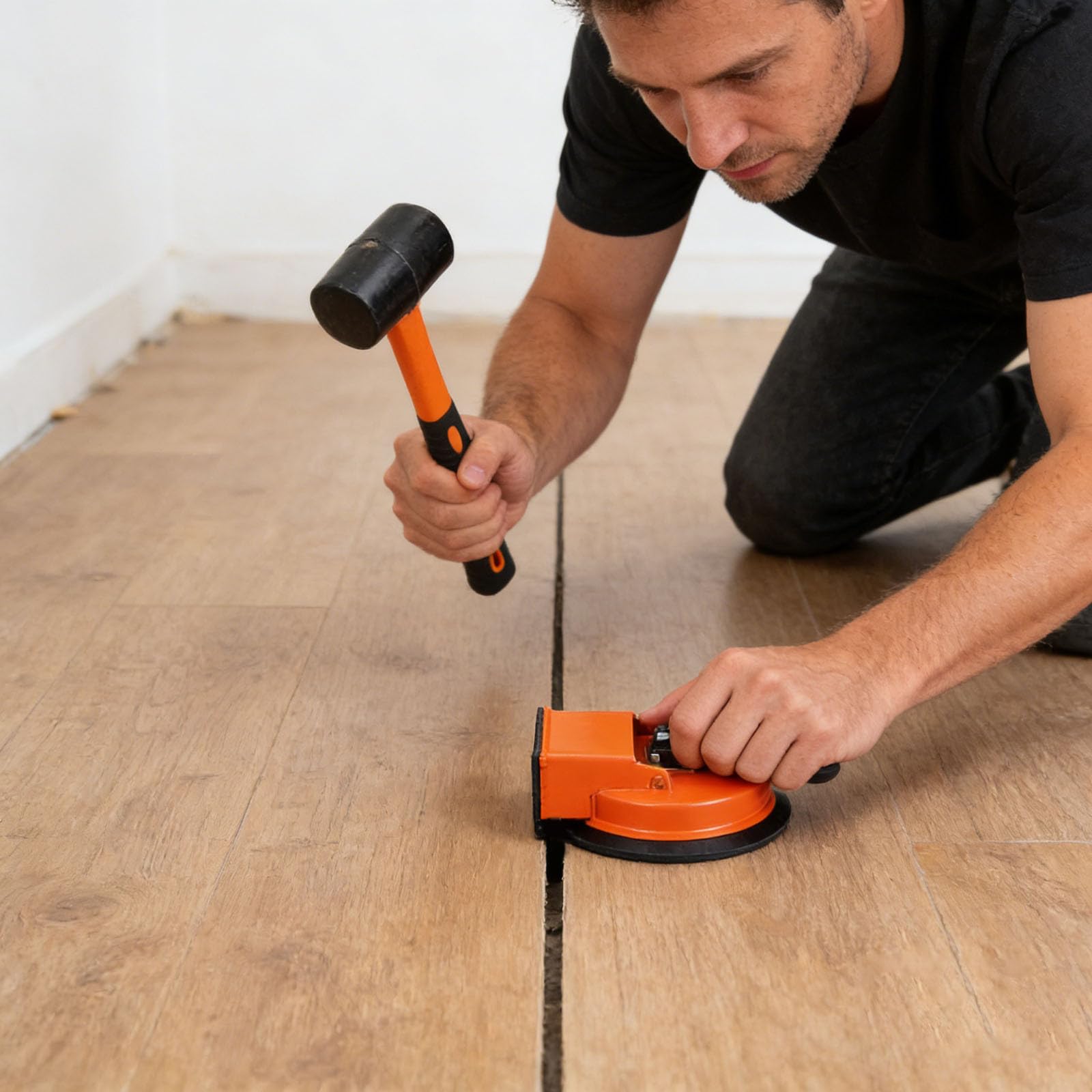 Herramienta de fijación de huecos de suelo para suelos laminados y de madera maciza, agarrador de tablones de ventosa resistente, equipo de reparación de juntas, accesorios de mantenimiento de