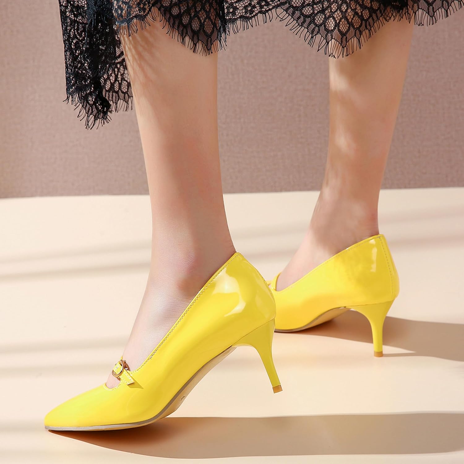 Women Pointed Toe Office Stiletto Heels Pumps Patent