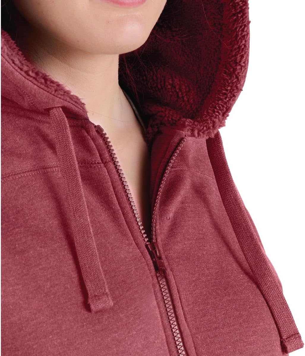 Sherpa-Lined Women's Full-Zip Hoodie with Hood - Image 2