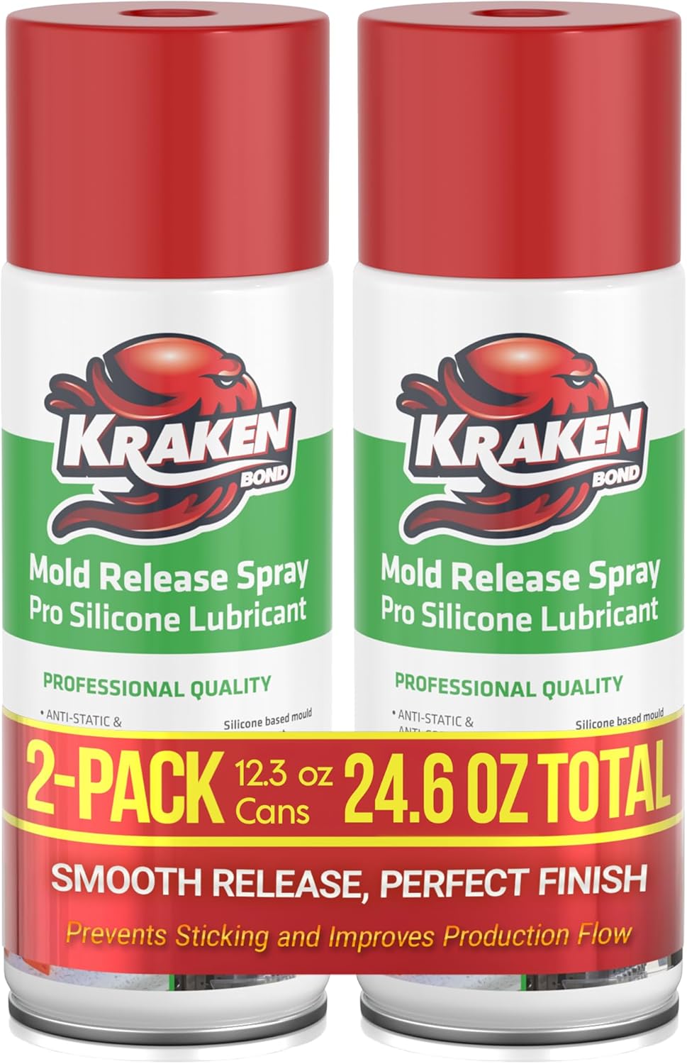 Kraken Bond Silicone Mold Release Spray - (12x12.3 oz) High Temperature Mold Release Agent for Epoxy Resin Lubricates Protects and Renews Anti-Static & Anti-Corrosive, 12 Pack
