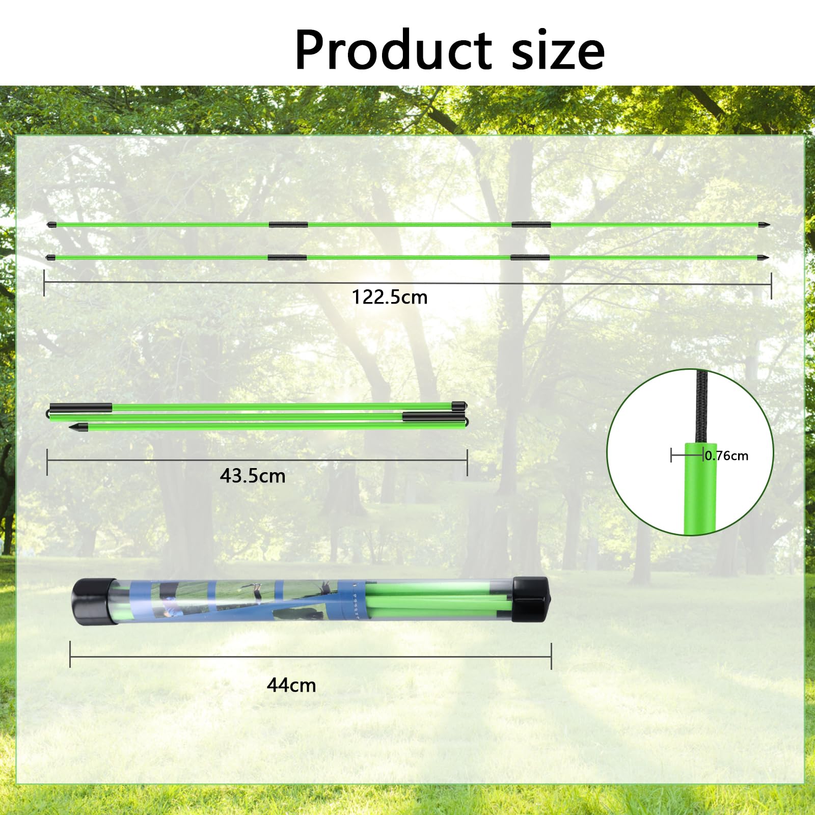 Palos de Alineación para Golf Plegables 122,5 cm Juego de 2