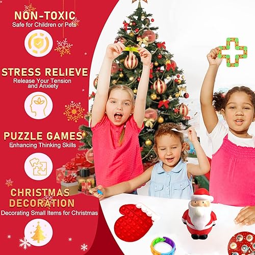 Miniatura 6 de Calendario de Adviento 2022 calendario de cuenta regresiva de Navidad con 24 días de sorpresas juguetes a granel regalos de Navidad para niños niñas