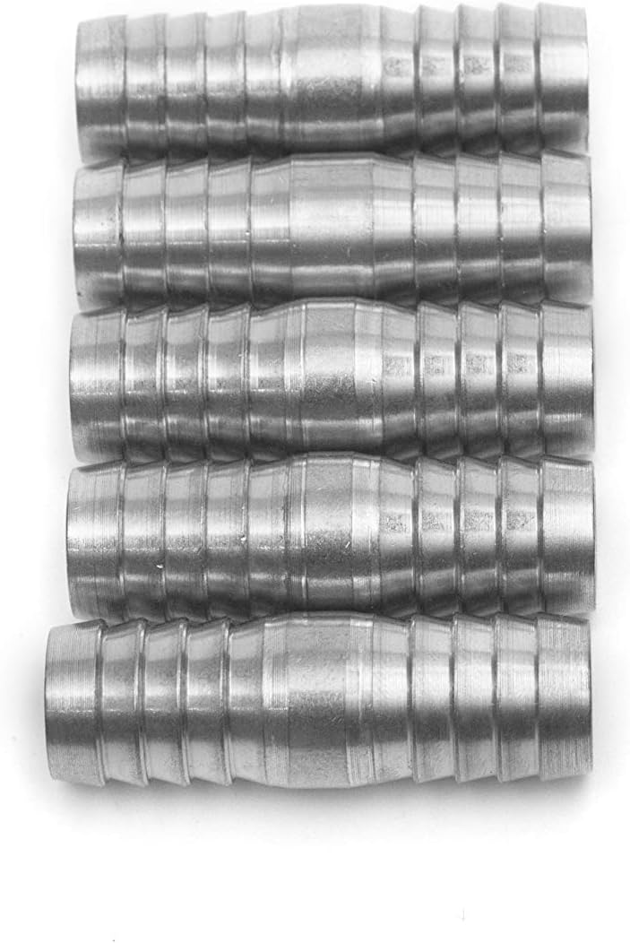 LTWFITTING Bar Production Stainless Steel 316 Barb Splicer Mender 1/2" Hose ID Fitting Air Water Fuel Boat (Pack of 5)