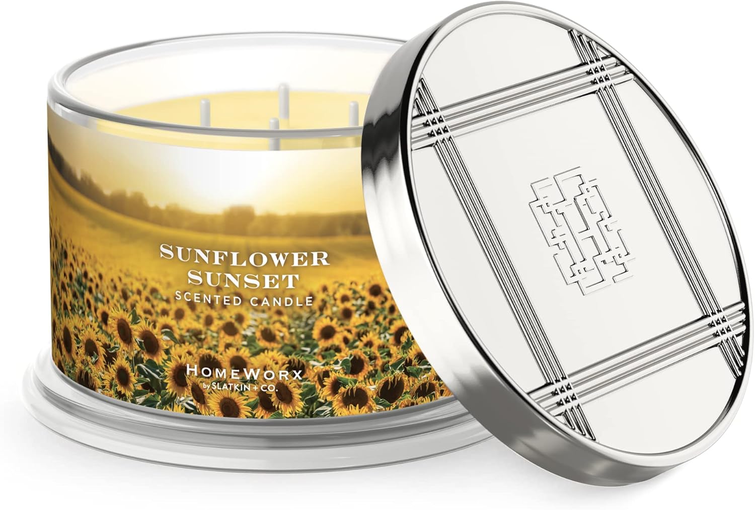 Premium Scented 4Wick Candle, Sunflower Sunset, HomeWorx