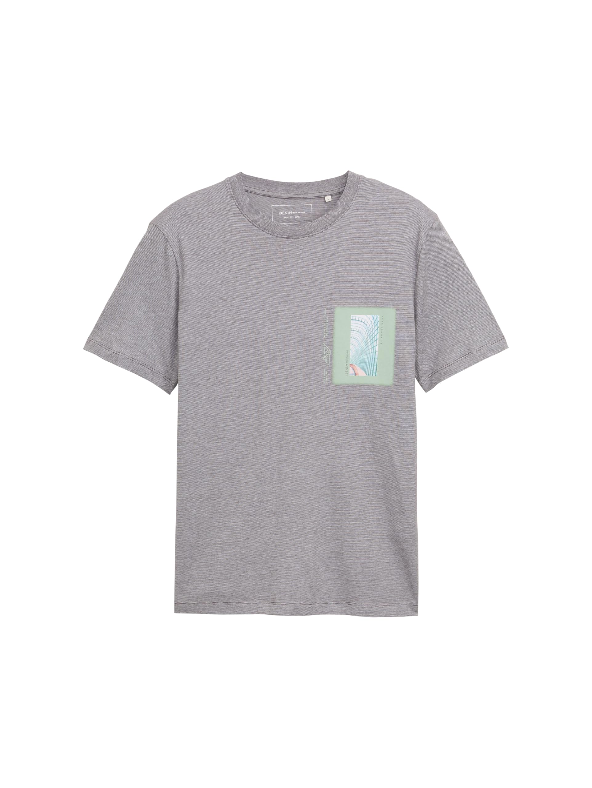 TOM TAILOR Denim Men's T-Shirt, 11587 - Pavement Grey, L