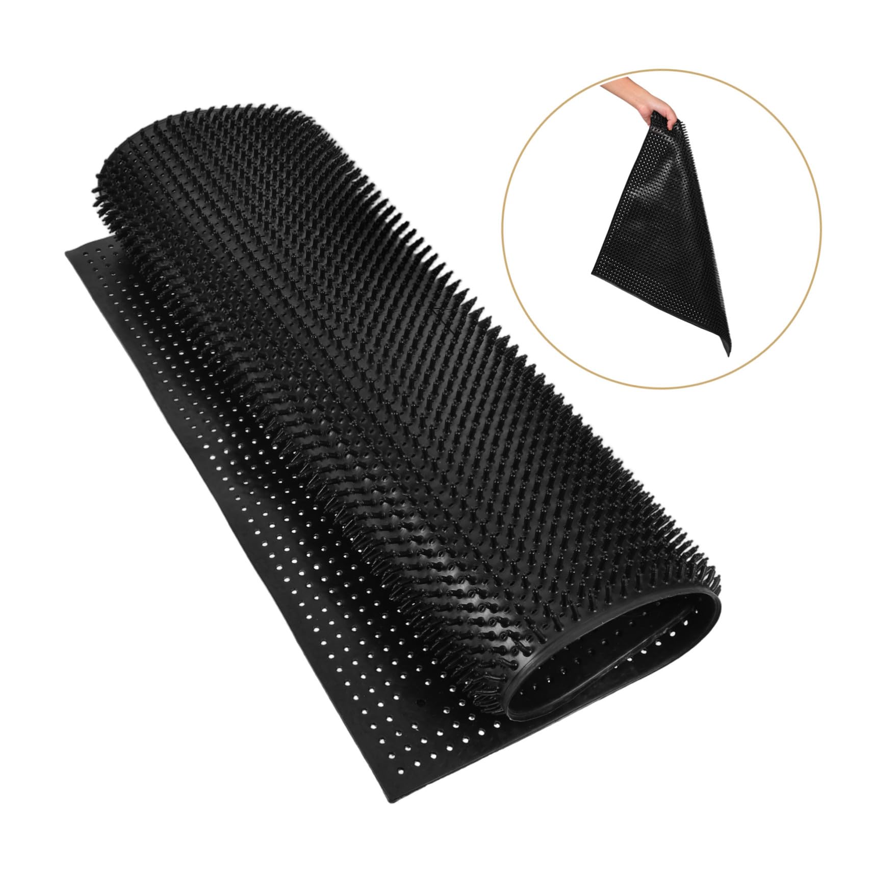 Spazzola Corpo Bovino Nera in Silicone 1 Pz per Stalla | Installazione Semplice, per Bovini e Mucche, Accessorio da Fattoria per Benessere Animale