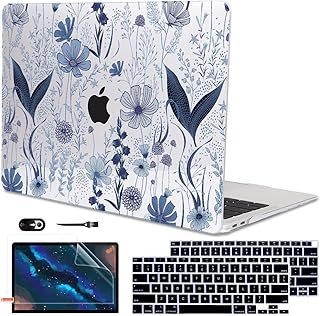 LCMOCICO Compatible with 2018-2021 2022 MacBook Air 13 inch Case M1 A2337 A2179 A1932, Clear Printed Pattern Hard Shell Ca...