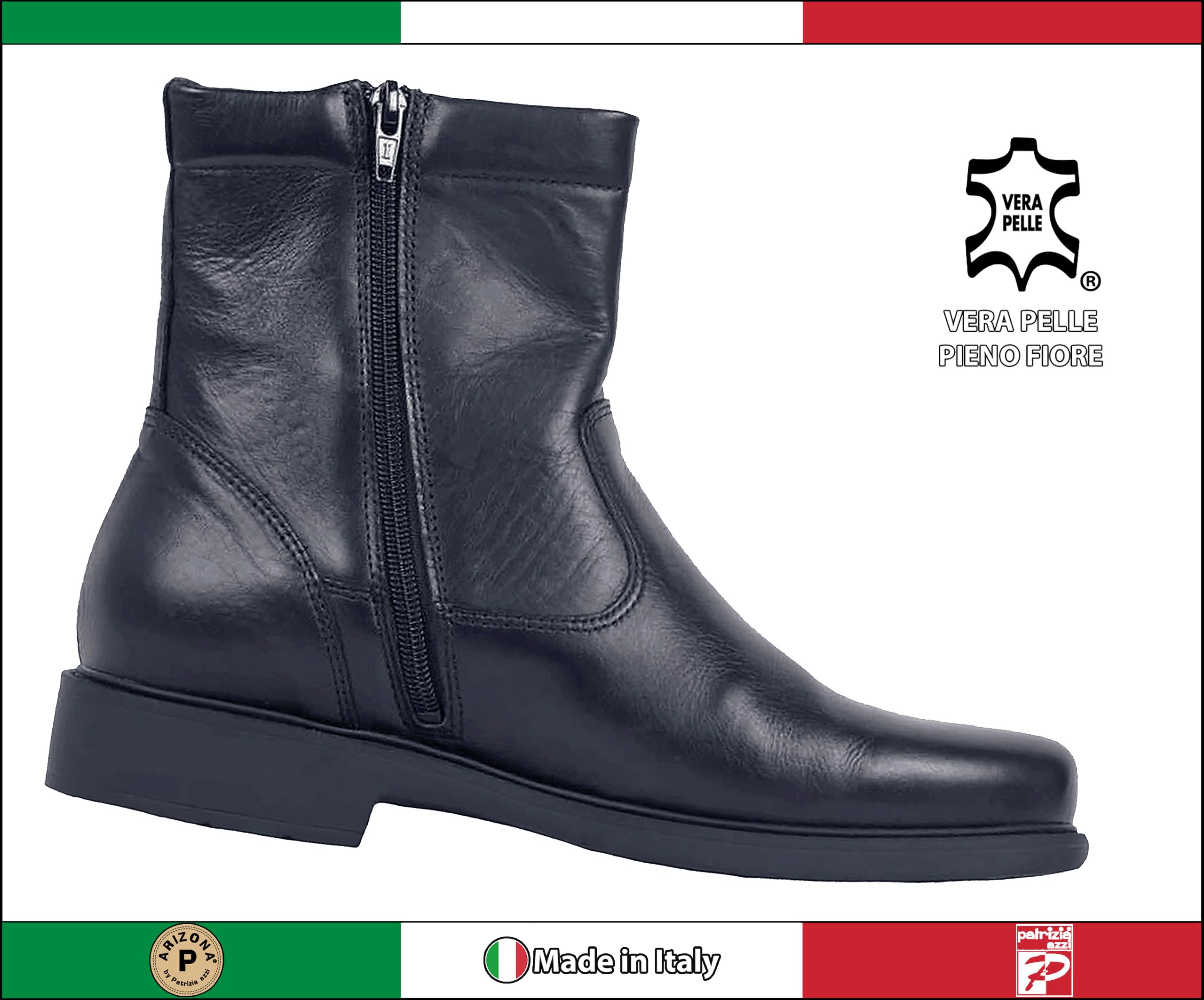 Generico Stivaletti in Vera Pelle per Uomo, Patrizia Azzi, Linea Arizona Art.90299 100% Made in Italy