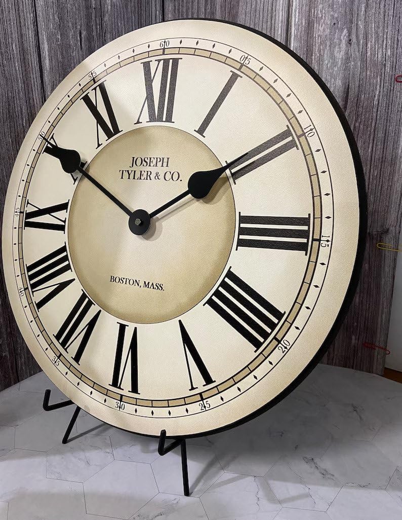 The Big Clock Store Waterford Wall Clock | Handcrafted in USA | Silent Non-Ticking Mechanism | Beautiful Color | Rustic Decor for Living Room | Battery Operated (18-Inch)