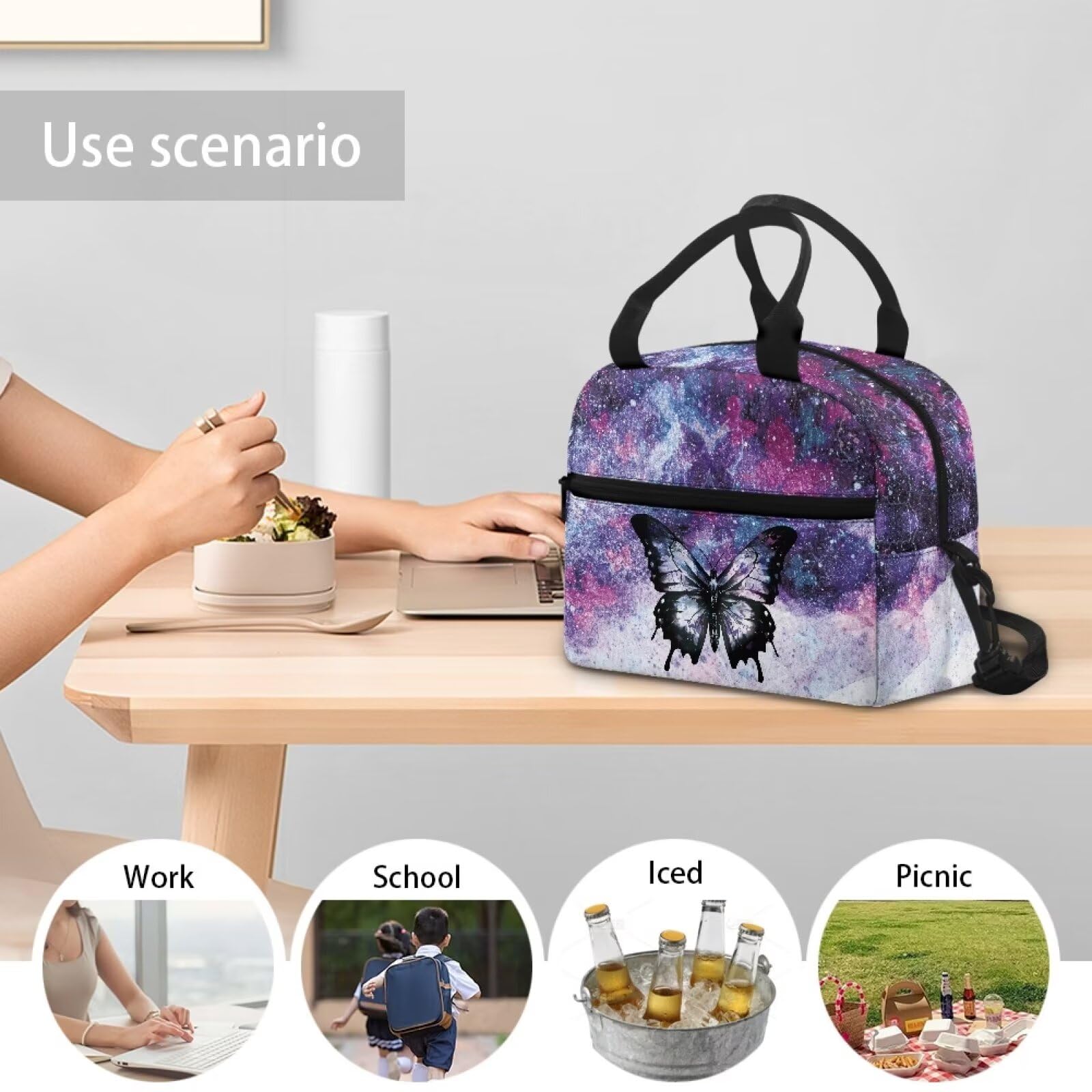 Sac à Déjeuner Isotherme En Forme De Champignon Pour Femme, Boîte à Déjeuner Fourre-tout Réutilisable Pour Le Travail, L'école, Le Pique-nique, Les Voyages