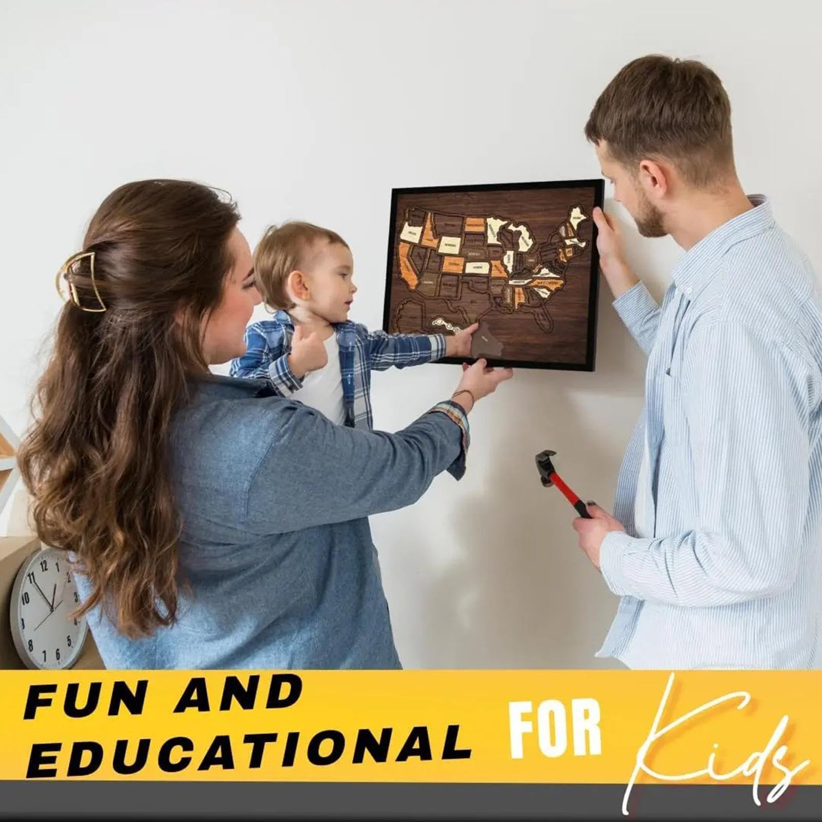 Kinderpuzzle Lernspielzeug mit abnehmbaren Teilen | Puzzle Kinderweltkarte Lernspielzeug Geschenk für Mädchen Zuhause Wohnzimmer Schule Geburtstag Party