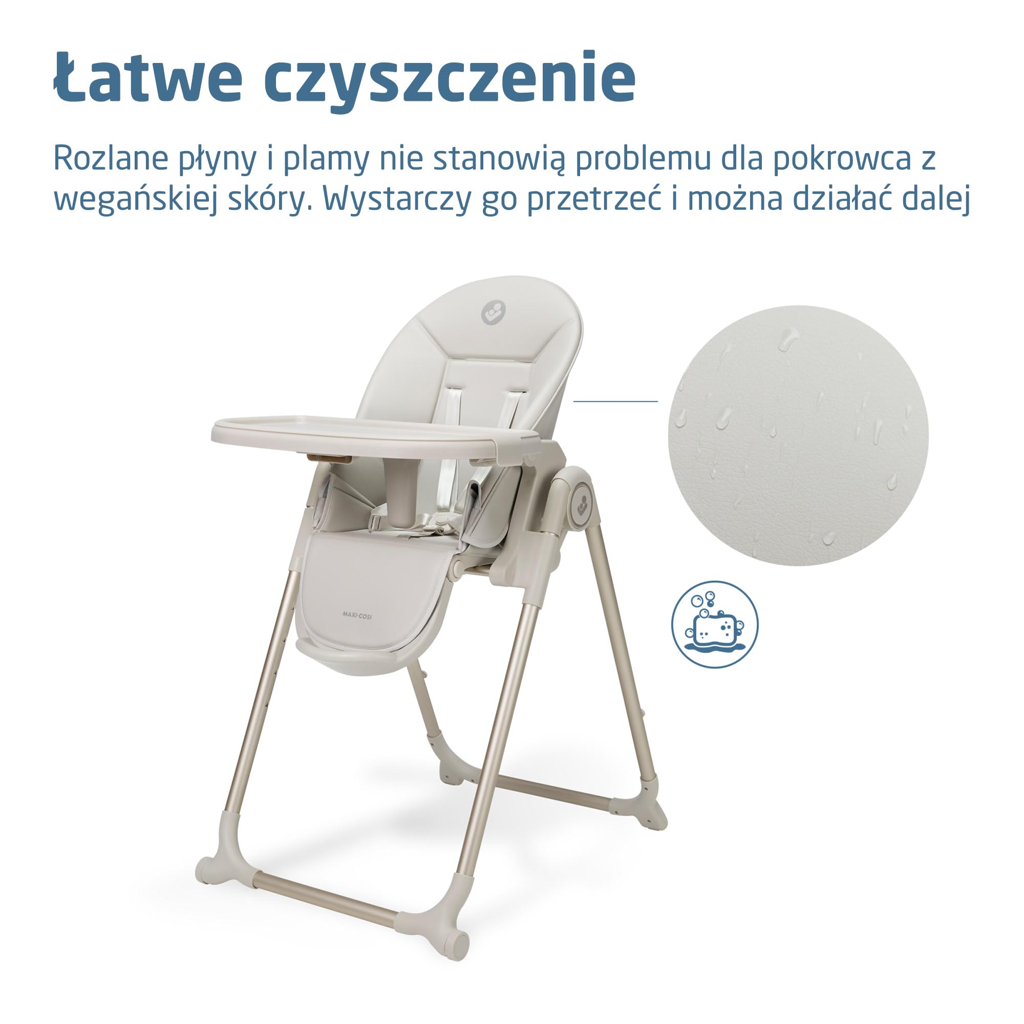 Maxi-Cosi Ava2 Krzesełka do Karmienia, 0–3 l. (do 15 kg), Kompakt. Składane Krzesełko do Karmienia, Lekkie (9,45 kg), 5 poz. Odchylenia i 6 Wysokości, Tacka Zdejmow. 1 Ręką, 2 Kółka, Elegance Graphite
