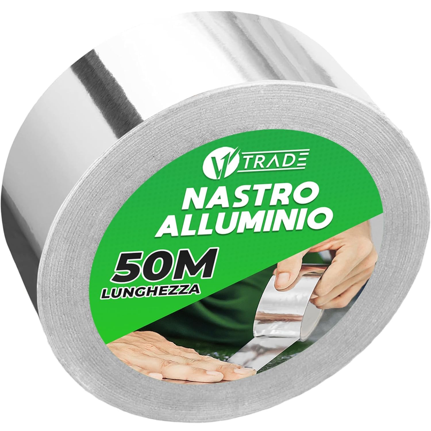 V1 TRADE Nastro Alluminio Adesivo Alte Temperature 48 mm x 50 m - Nastro Adesivo Alluminio per Riparazioni - Resistente ad Acqua