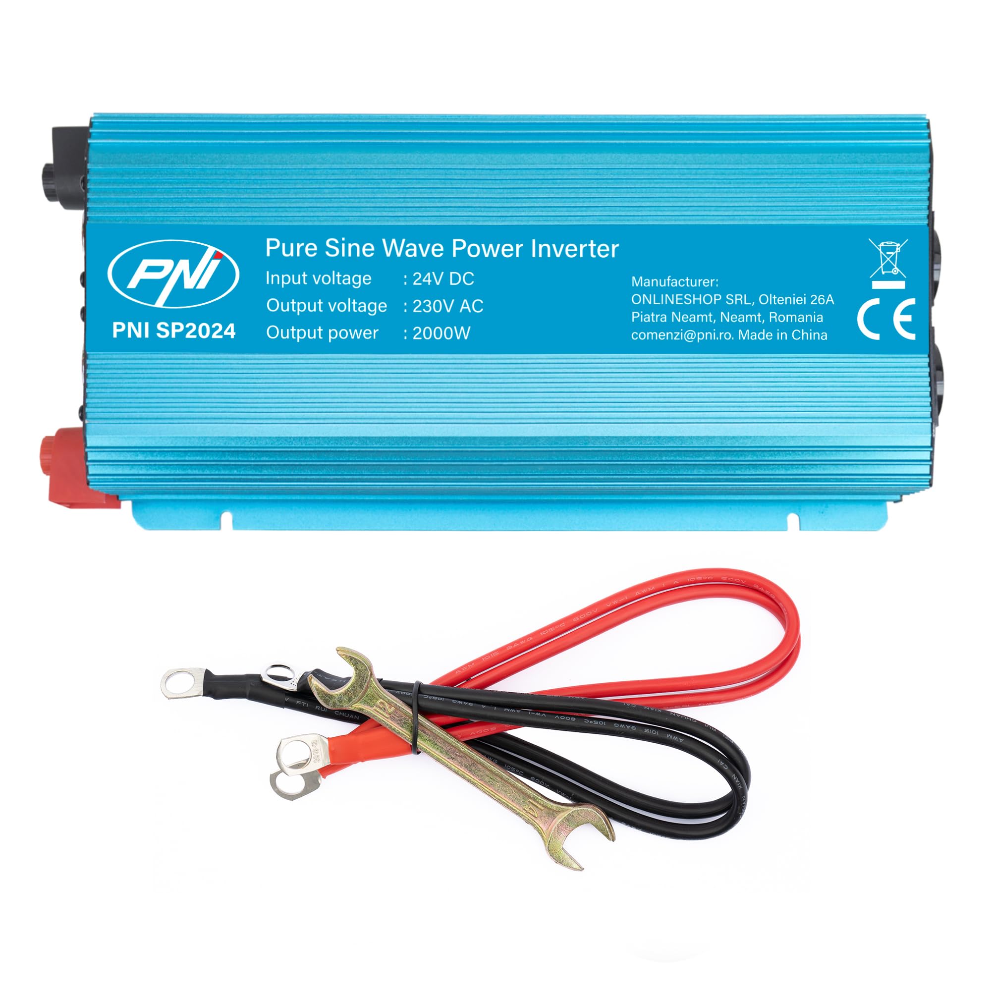 Convertitore di tensione PNI SP2024 24 V alimentatore 230 V uscita 2000 W onda sinusoidale pura