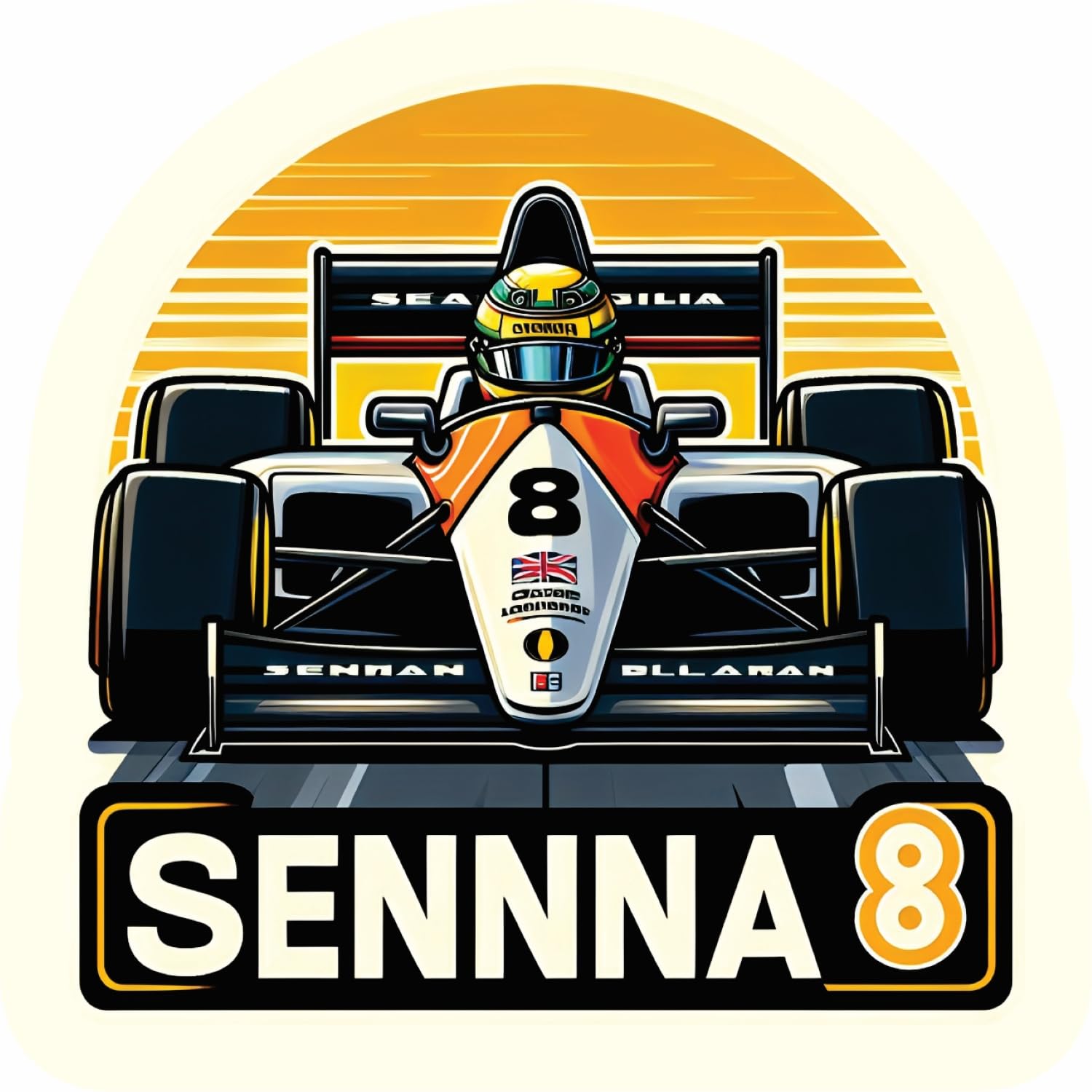 AR STICKERS Driver Senna F1 Formula One Race car Motor Logo Racing Fox Stickers for Water Bottles Adult Bumper Vinyl Waterproof Car Laptop Wall Window