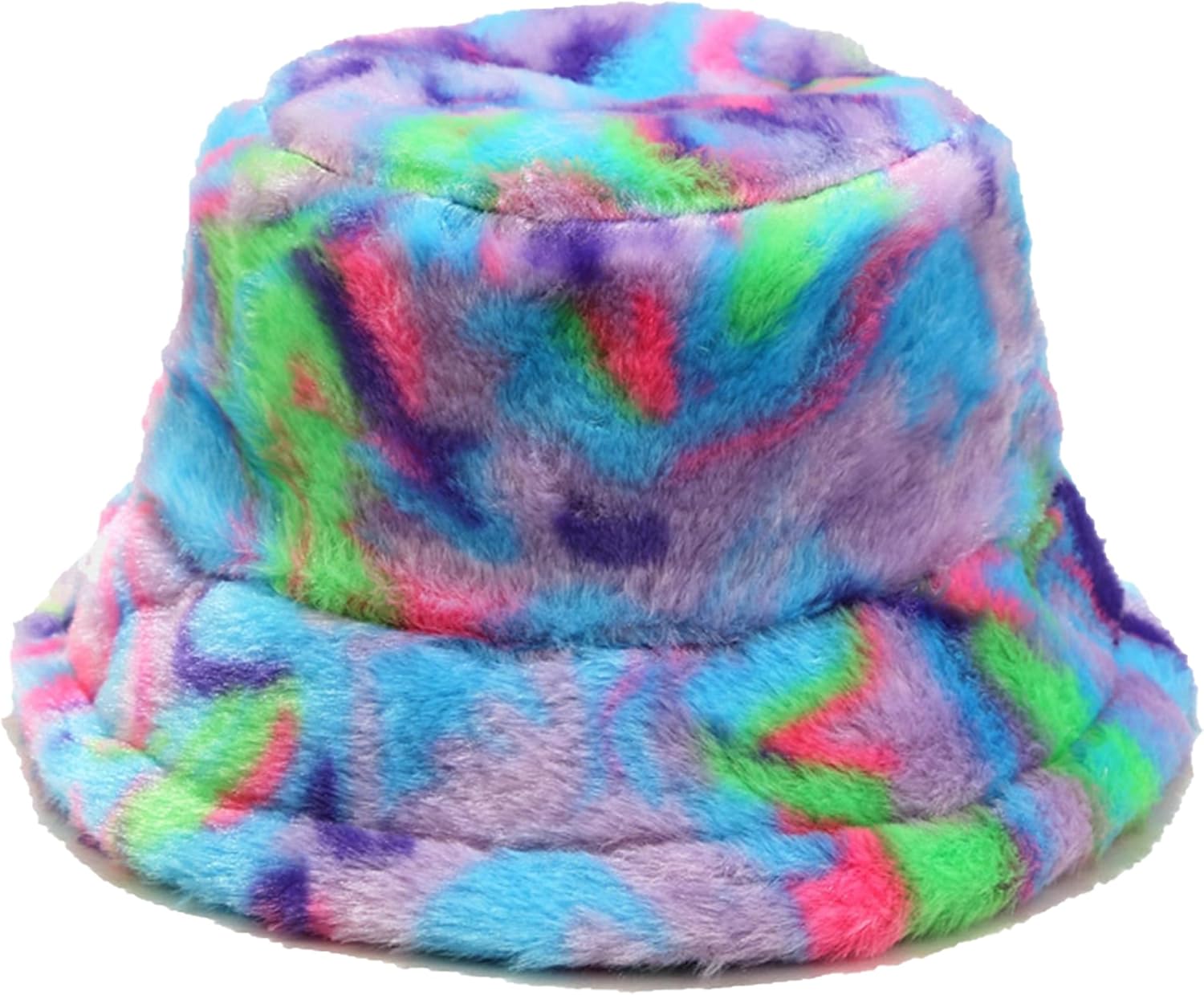 Winter Fluffy Fuzzy Bucket Hat Plush Furry Faux Fur Fisherman Hats Warm Hat for Women