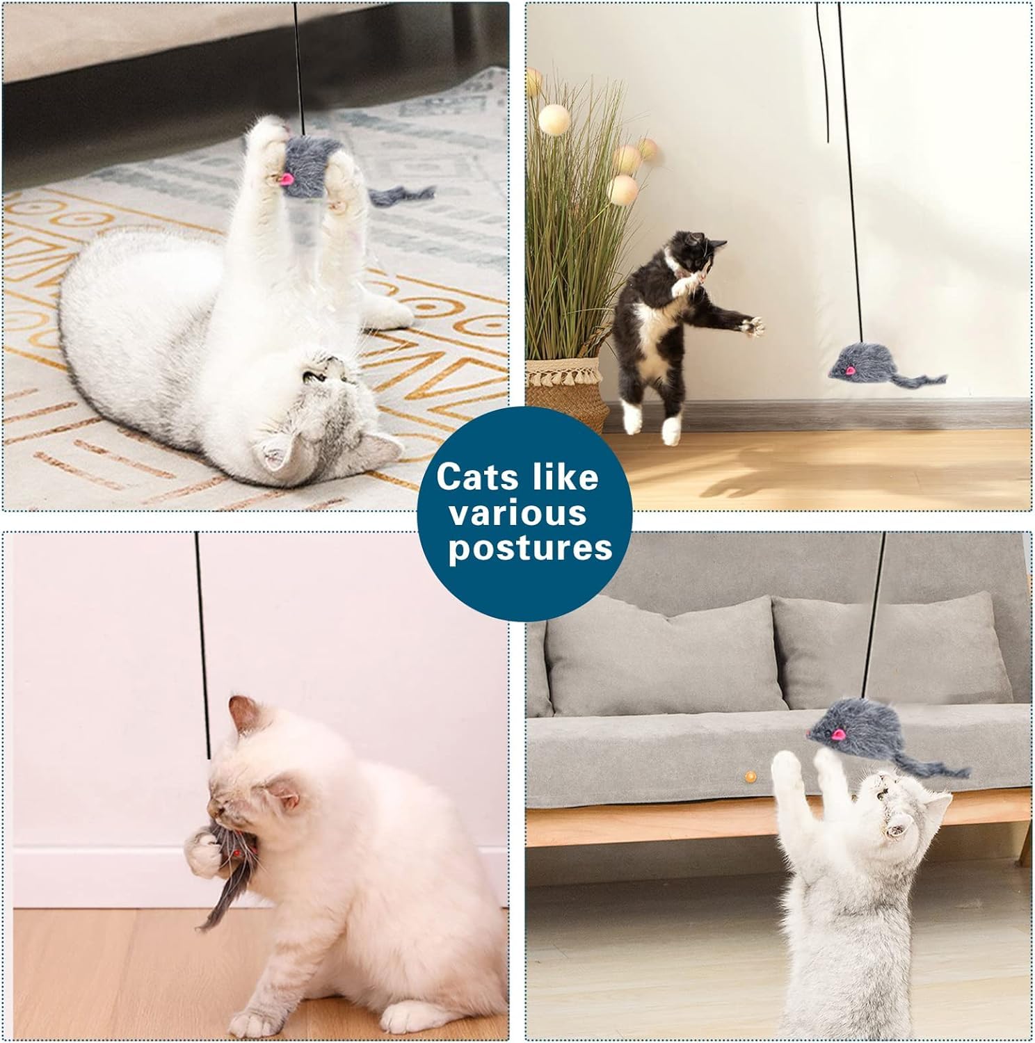 シャックマン製キャット&マウスサンドアクショントイ Amazon.com: Syansju 2 Pack Hanging Door Bouncing Mouse Cat Toy
