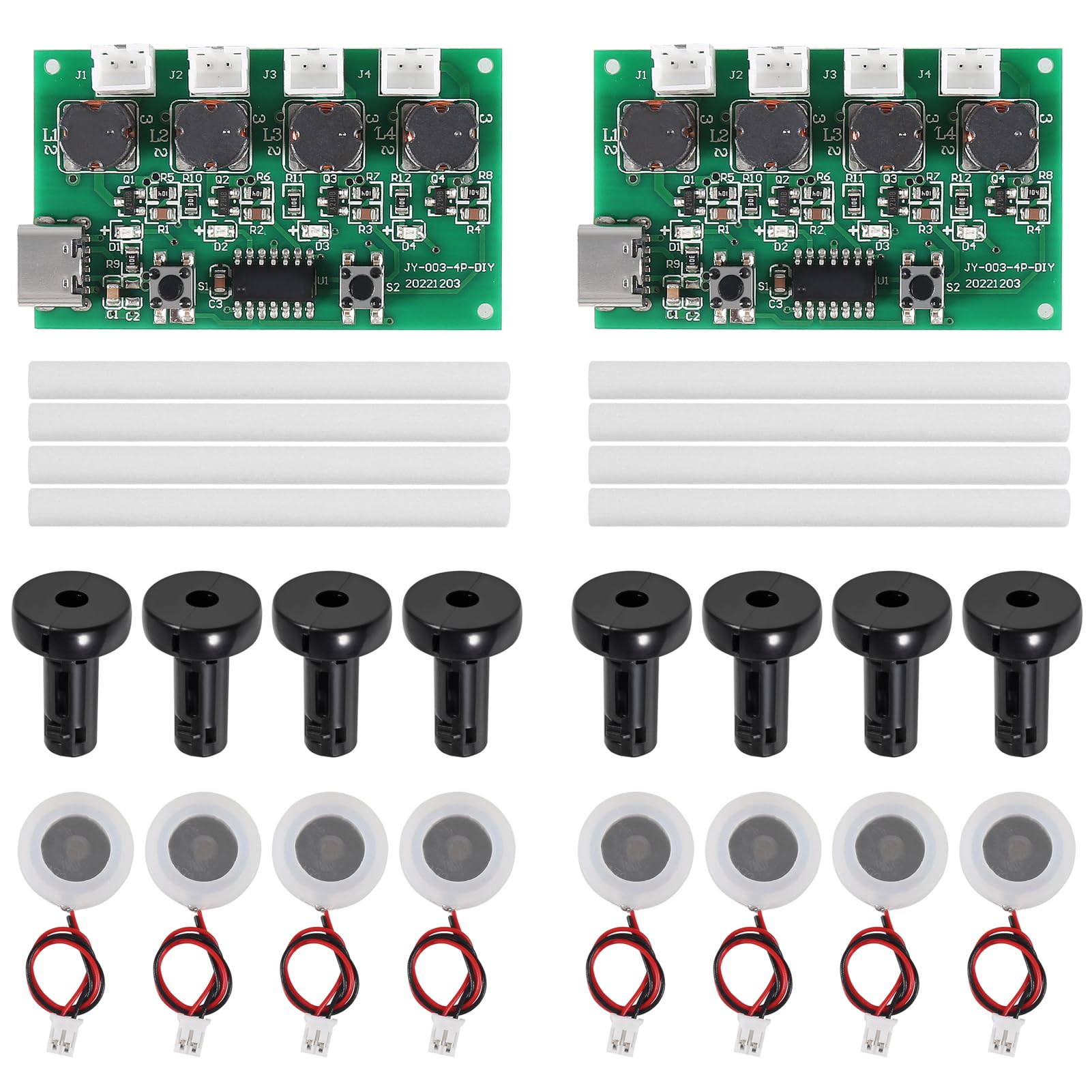 2SETS Type-C USB Mini Humidifier DIY Kits Mist Maker Driver Circuit Board 4 Way Fogger Atomization Film Atomizer Sheet Oscillating-image-35
