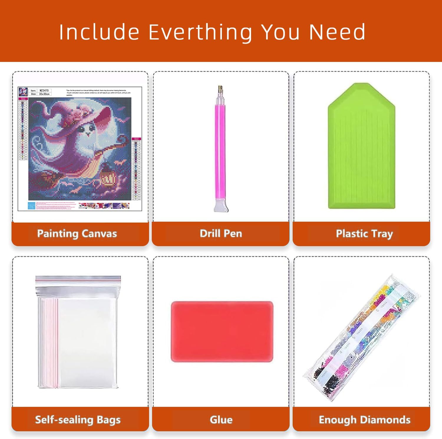 Axquilon Halloween Ghost Diamond Art Kits for Adults 12x12 inch image 4