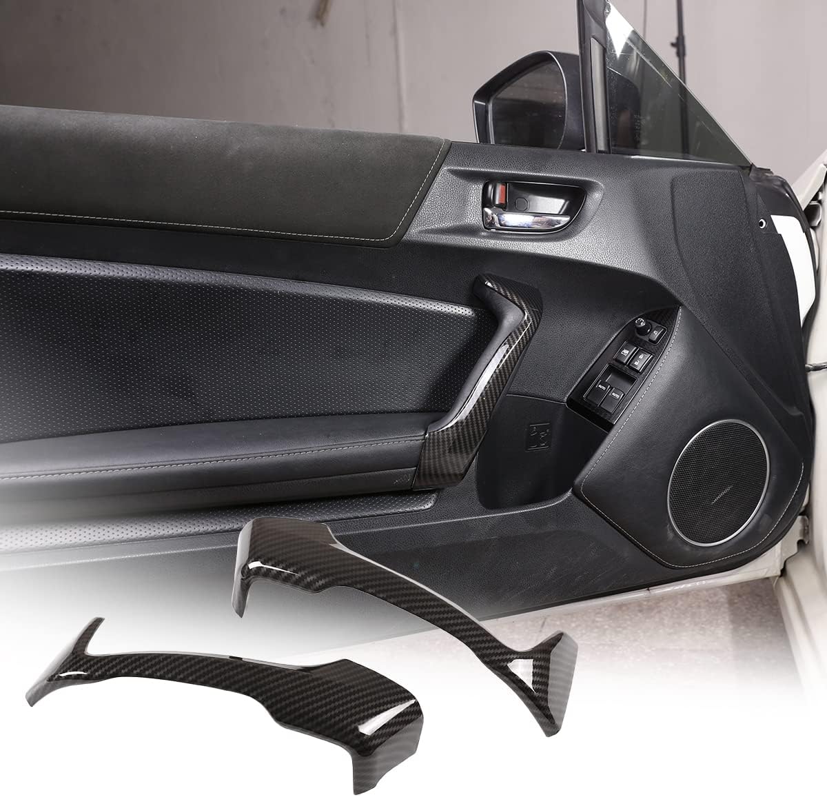 YIWANG ABS Carbon Fiber Inner Door Handles Covers Interior Decoration Trim for Subaru BRZ Toyota 86 2013-2020 Car Accessories (Carbon Fiber)