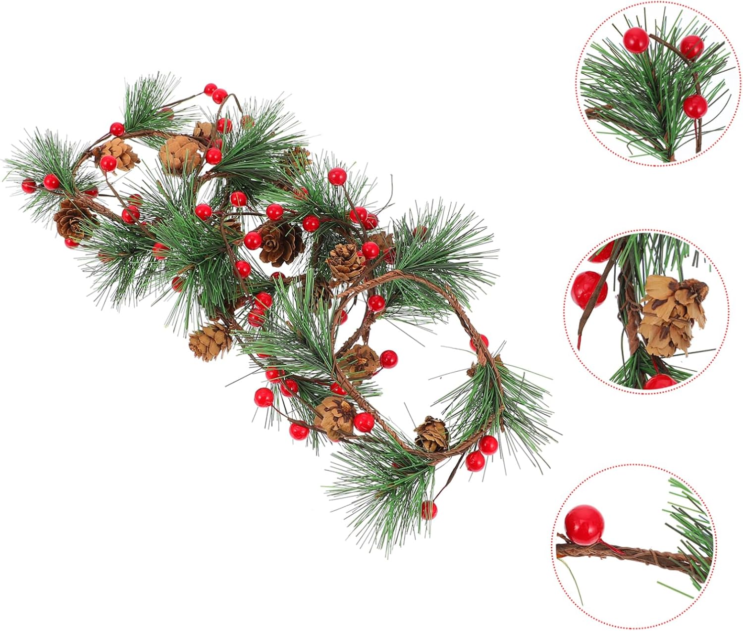 4セット クリスマスキャンドルガーランド 赤 ホリーキャンドルリング 木 Christmas Garland Christmas W