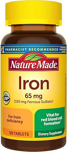 Nature Made Iron 65 mg (325 mg Ferrous Sulfate) Tablets,