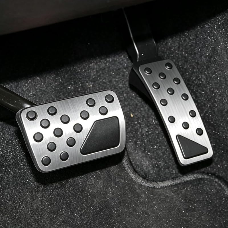 Kit de capas para pedais de acelerador e freio GZJUNFUGJ em alumínio para Jeep Grand Cherokee WK2 e Dodge Durango, prata