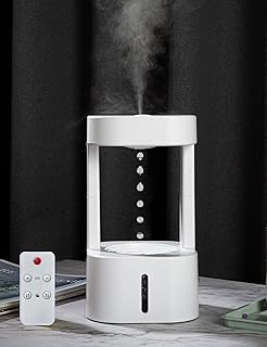Anti Gravity Cool Mist Humidifiers for Bedroom with LED Lights 580ML, PERPURITY Anti Gravity Water Droplets Air Humidifier, Portable Humidifier with Auto-off for Bedroom Office Large Room Plant