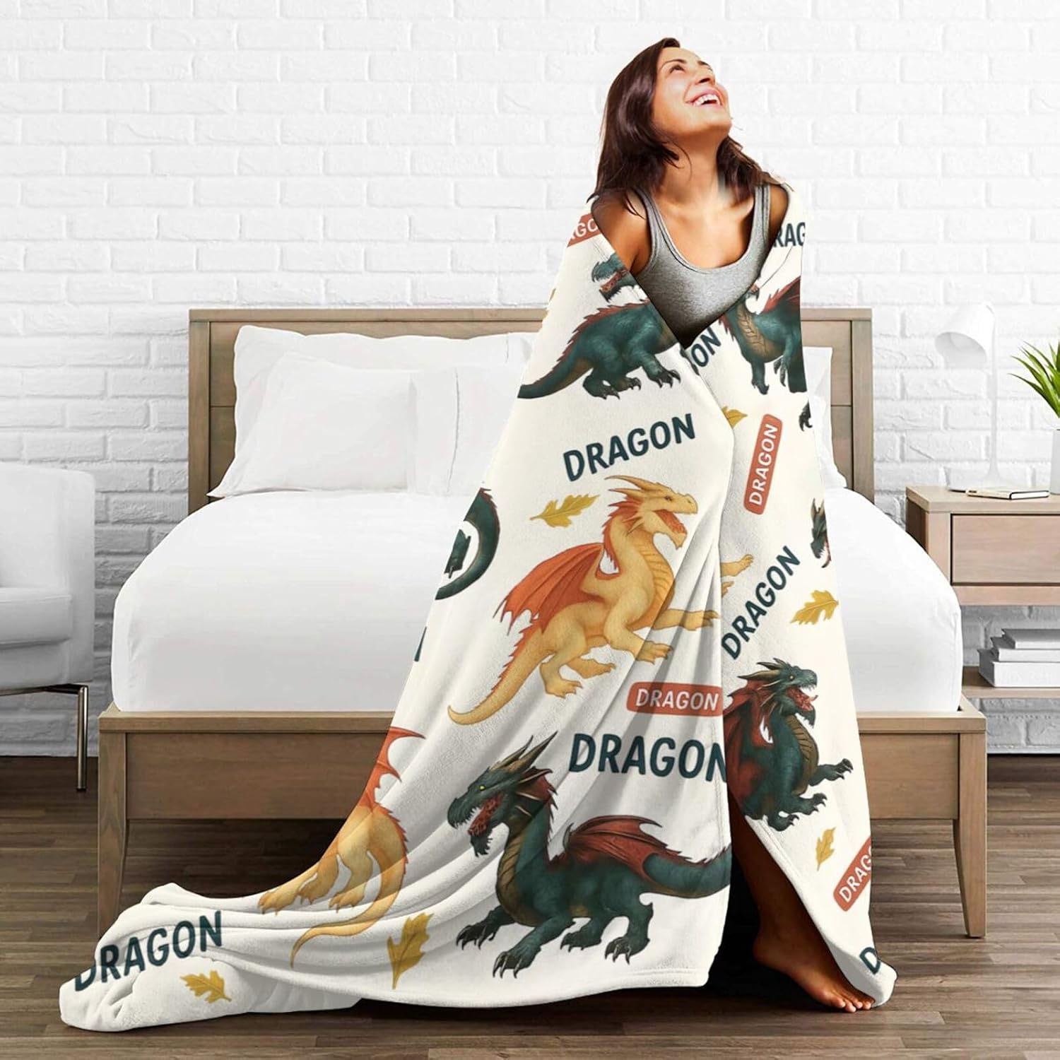 Dragon Blanket Dragon Soft Cozy Throw Blanket Animals Decor Flannel Blankets Gifts for Women Girls Boys Kids Adults 50"X40" - Image 7