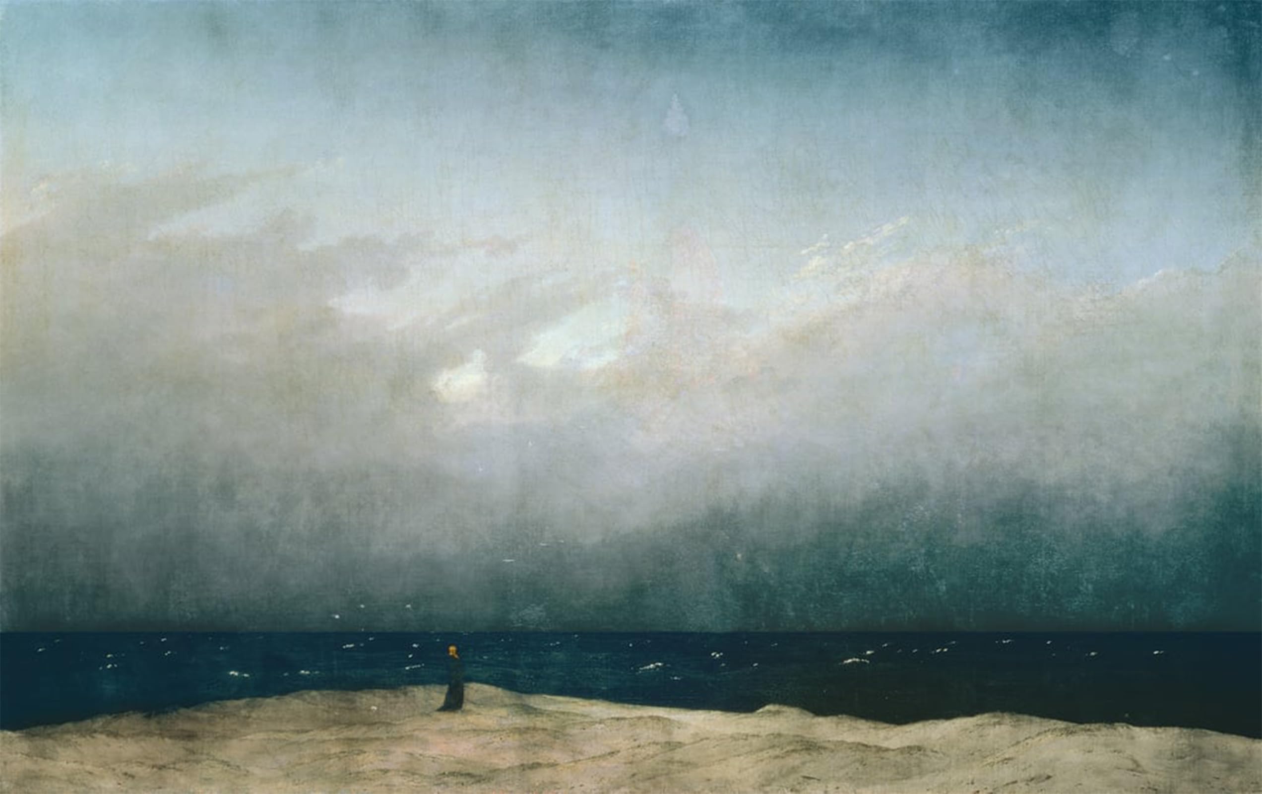 ARTXLXXBN Famous Print Painting Colorful Art Print Monk by the Sea by Caspar David Friedrich Canvas Art Decorations for Home Decor 60x90cm