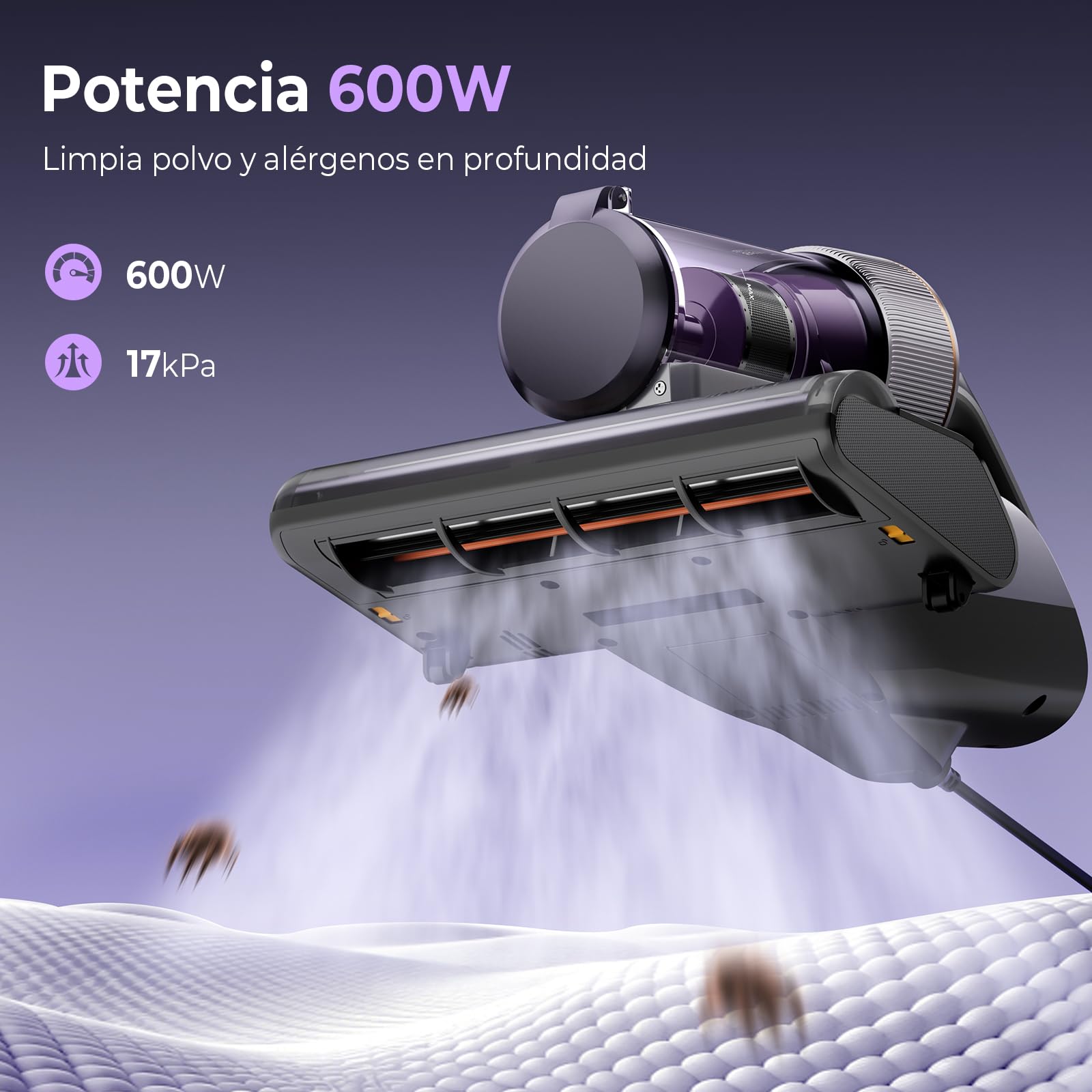 Jimmy Aspirador de Ácaros BX8 Pro, 600W Potente Aspirador de Mano para Colchón, 99% Esterilización UV-C Calefacción Grafeno 65°C Limpieza del colector de Polvo en 1 Clic para Ropa de Cama y sofá