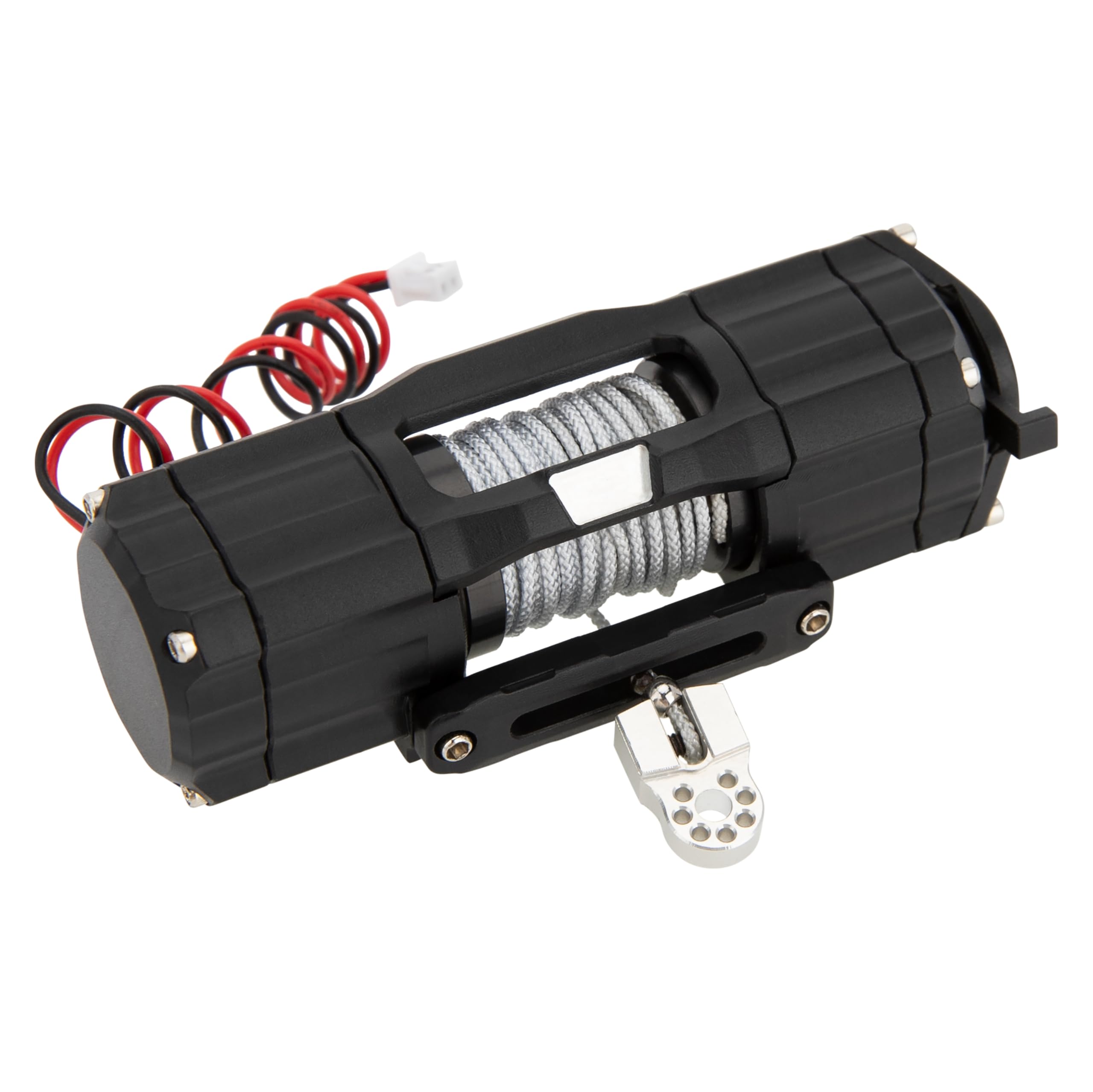 MEUS RACING Cabrestante de metal RC con doble motor para Axial SCX10 90046 Traxxas TRX4 Redcat 1/10 RC Crawler Partes, con controlador (negro)