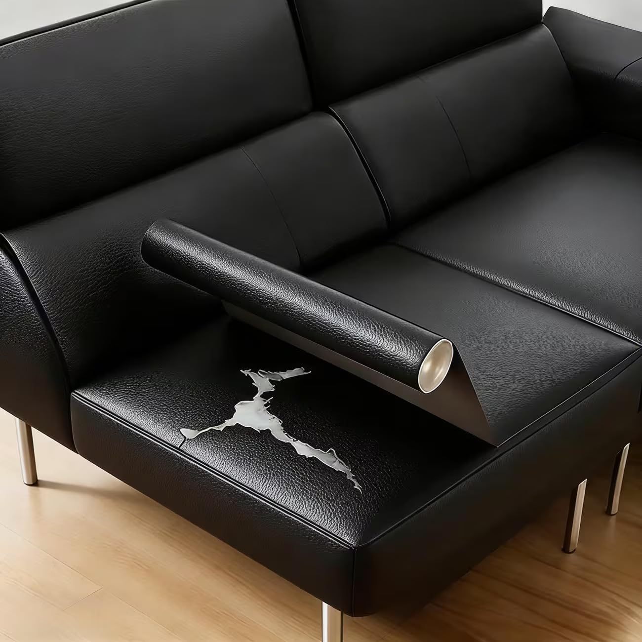 Large Black Self Adhesive Leather Repair Patch – Waterproof Faux Leather Fix Tape for Sofa, Office Chair, Car Seat, Motorcycle Seat & Furniture Repair (30 cm X 50 cm)-image-16