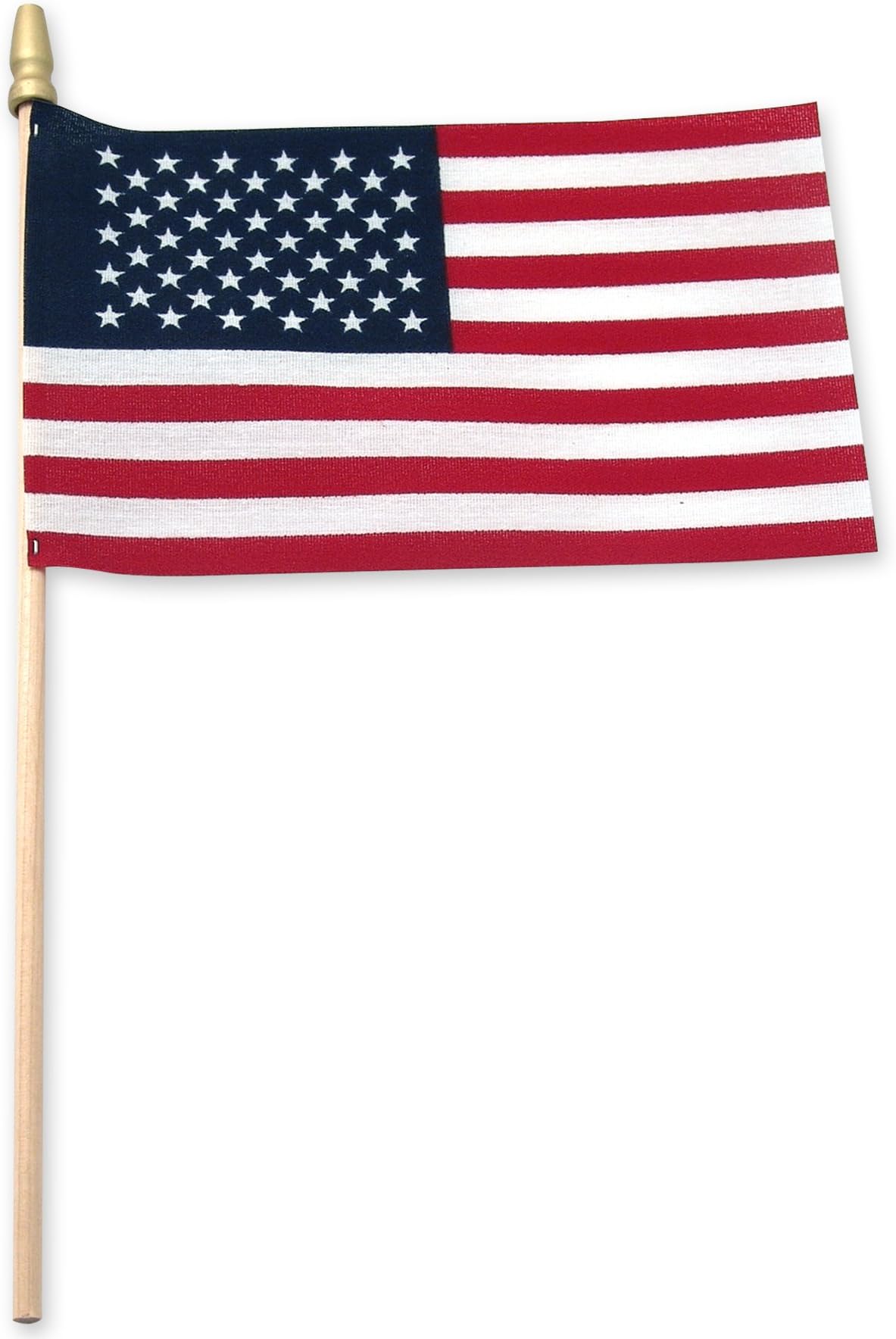 Super Tough Small American Stick Flags 4’’x6’’ | Cotton Outdoor Flag on 10’’ Wooden Stick with Spear Tip | Mini Flags Patriotic Decor for Various Holiday Parties and National Flag Day | 25 Pack