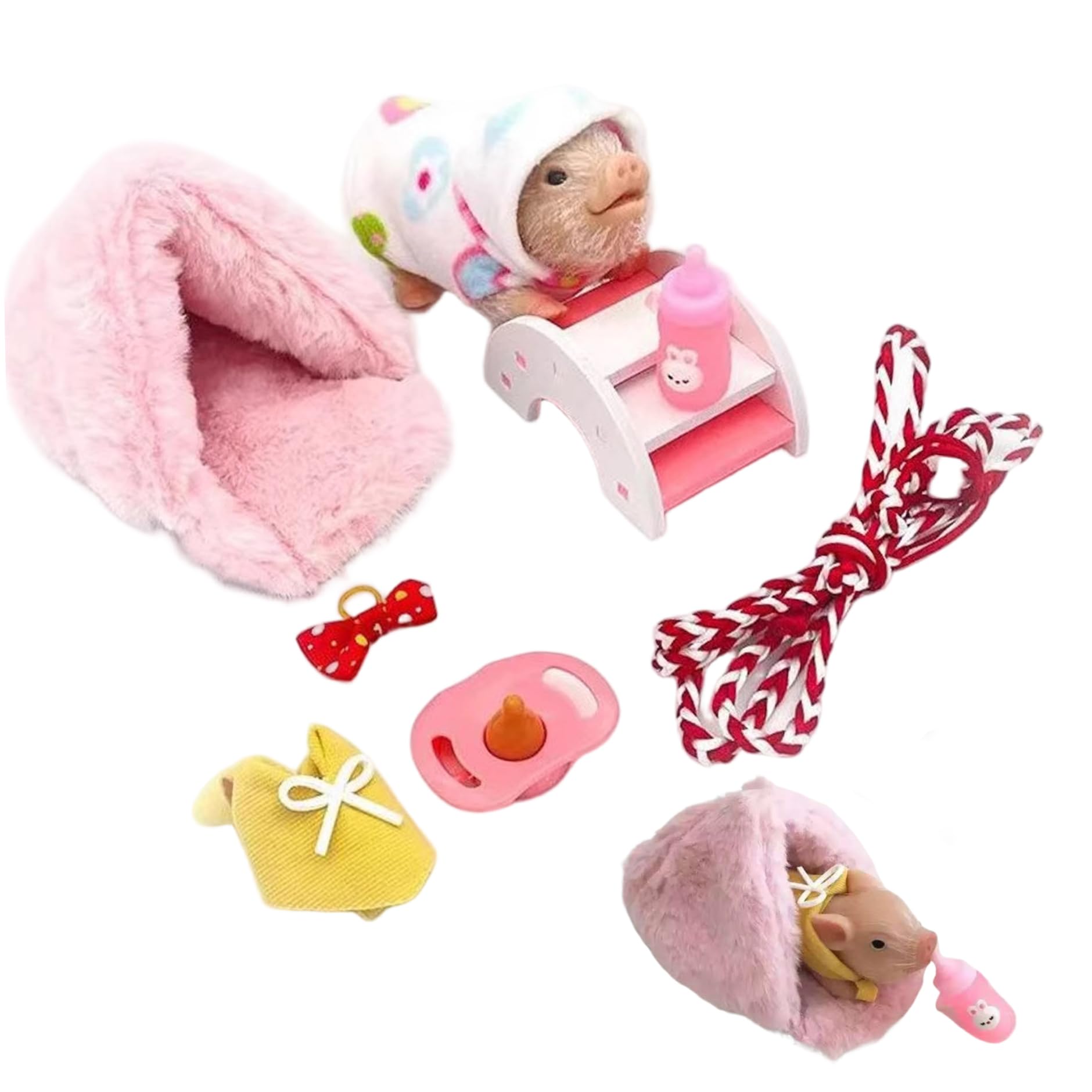 Juguete de cerdo de silicona, figura de animal de cerdito realista de 5 pulgadas con juego, juguete de animal de granja de simulación suave para niños, niños pequeños, niñas, juego educativo de