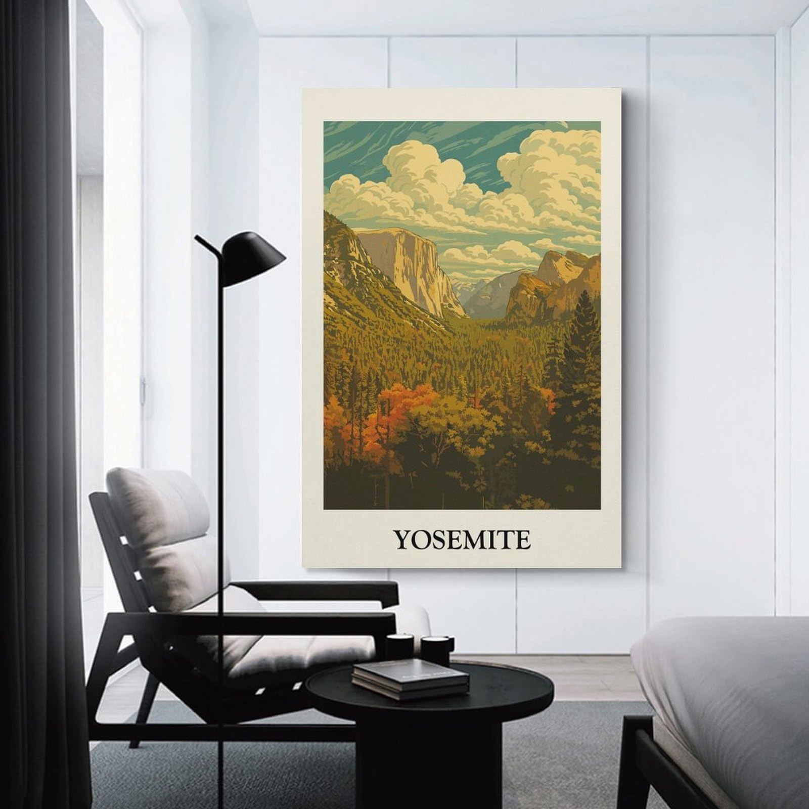 Junmoney Yosemite National Park Landscape Art Canvas Wall Decor 24x36inch(60x90cm), for Lounge, Study, Hallway Or Flat Walls, Canvas Wall Art That Fits Changing Layouts