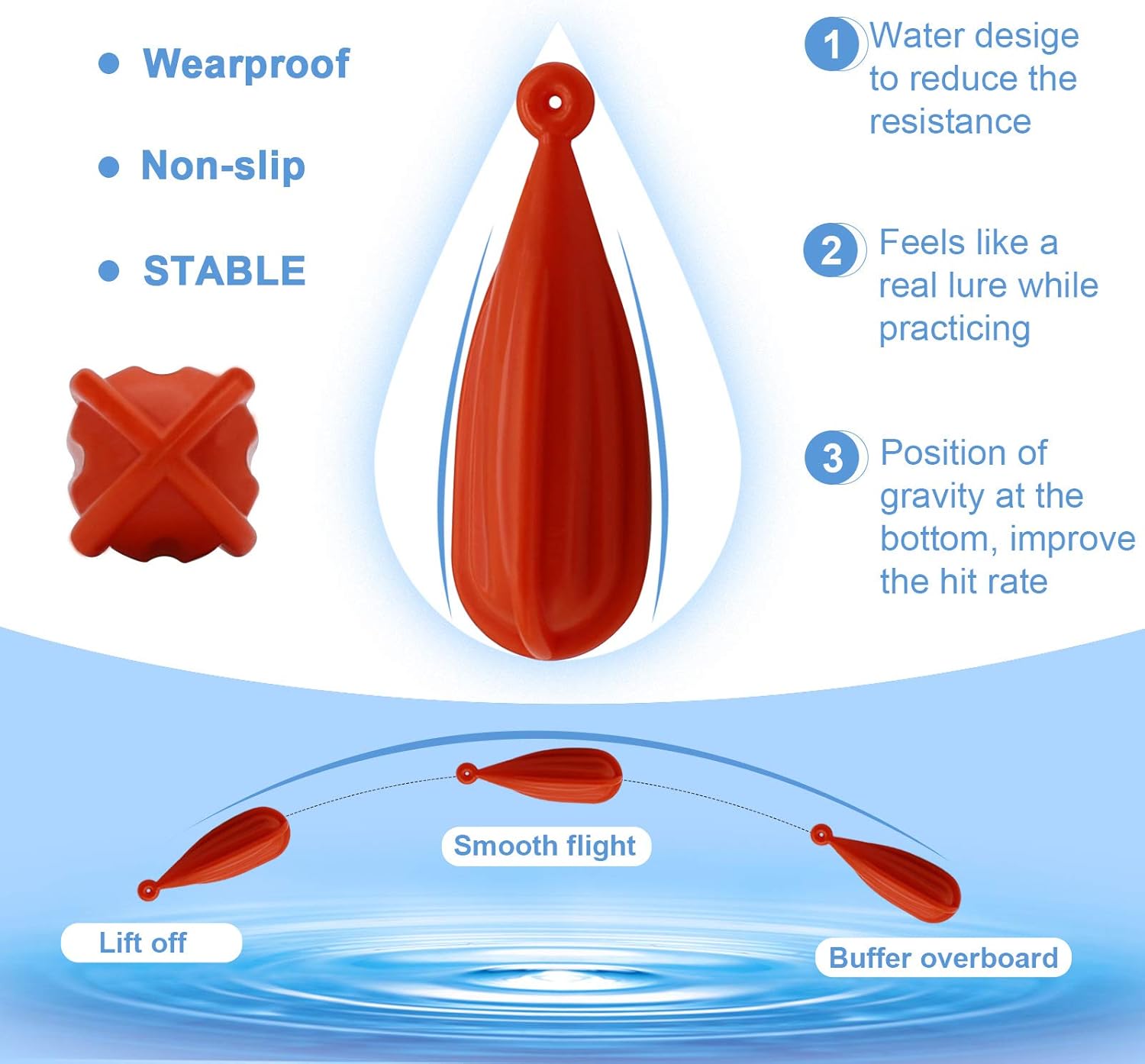 Dovesun Fishing Practice Plug PVC Fishing Practice Casting Plug for Kids Red 6PCS : Sports & Outdoors