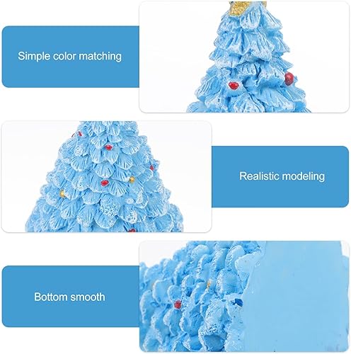 Miniatura 4 de Mini árbol de Navidad de mesa de resina flocado de nieve, árbol de Navidad, decoración de árbol de Navidad, mesa de centro de mesa, fiesta en el