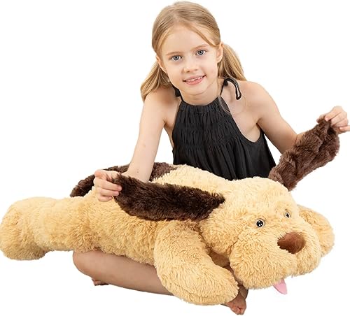 Miniatura 18 de MorisMos Animales de Perro de Peluche Gigantes, Perros de Peluche Grandes de 51 pulgadas, Almohada de Cachorro Grande y Suave para Niños, Niñas,