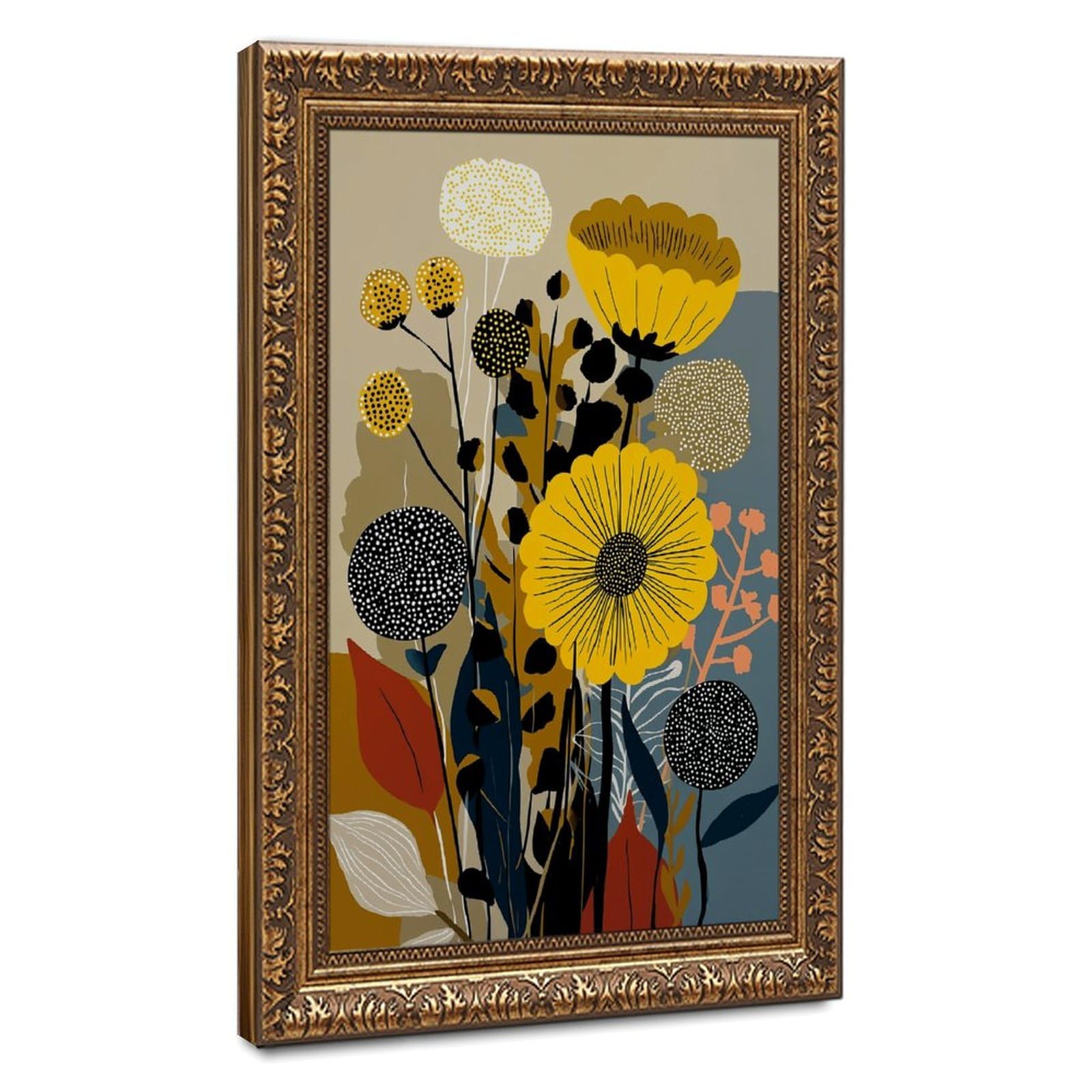 AYINUER Abstract Floral Pattern Print Design Poster Canvas Poster for Dorm Room Decor Gift