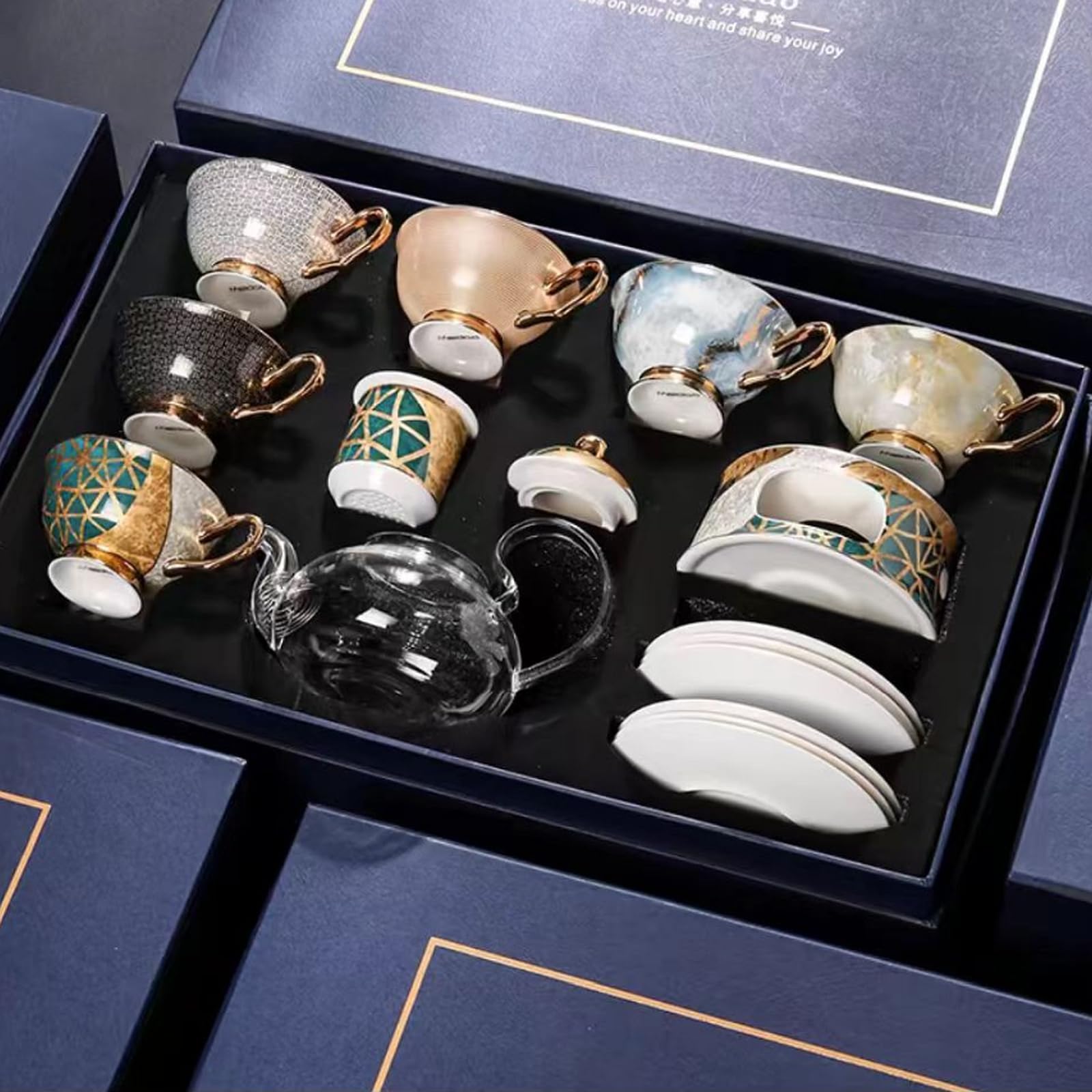 Cadeau idéal fête des mères service à thé en porcelaine avec réchaud