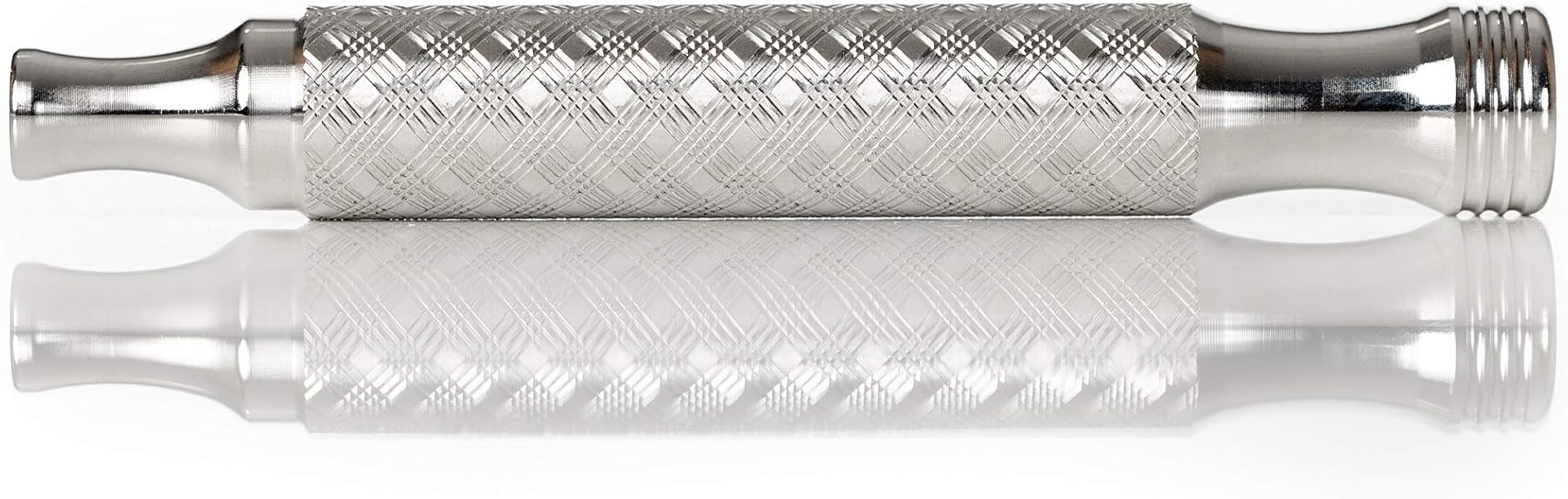 TRH3: Stainless Steel Safety Razor Handle: Plaid Design by TIMELESS RAZOR